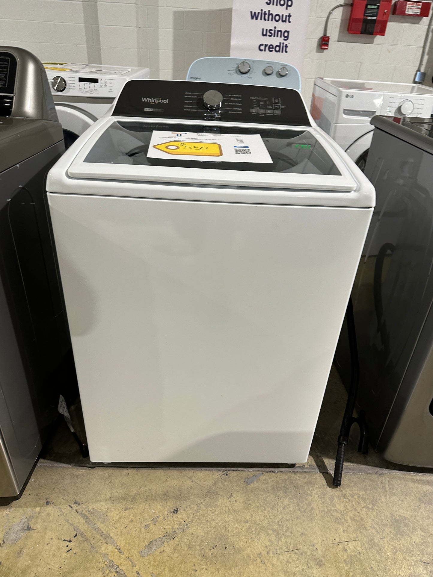 GREAT NEW WHIRLPOOL TOP LOAD WASHER with REMOVABLE AGITATOR MODEL: WTW5057LW WAS12180S