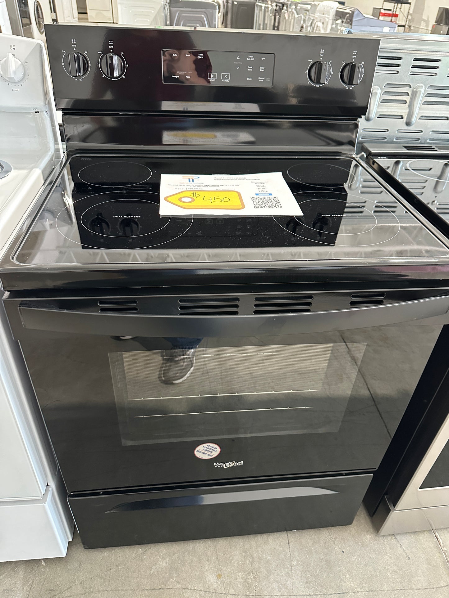 GREAT WHIRLPOOL ELECTRIC RANGE MODEL: WFES3030RB RAG11600S