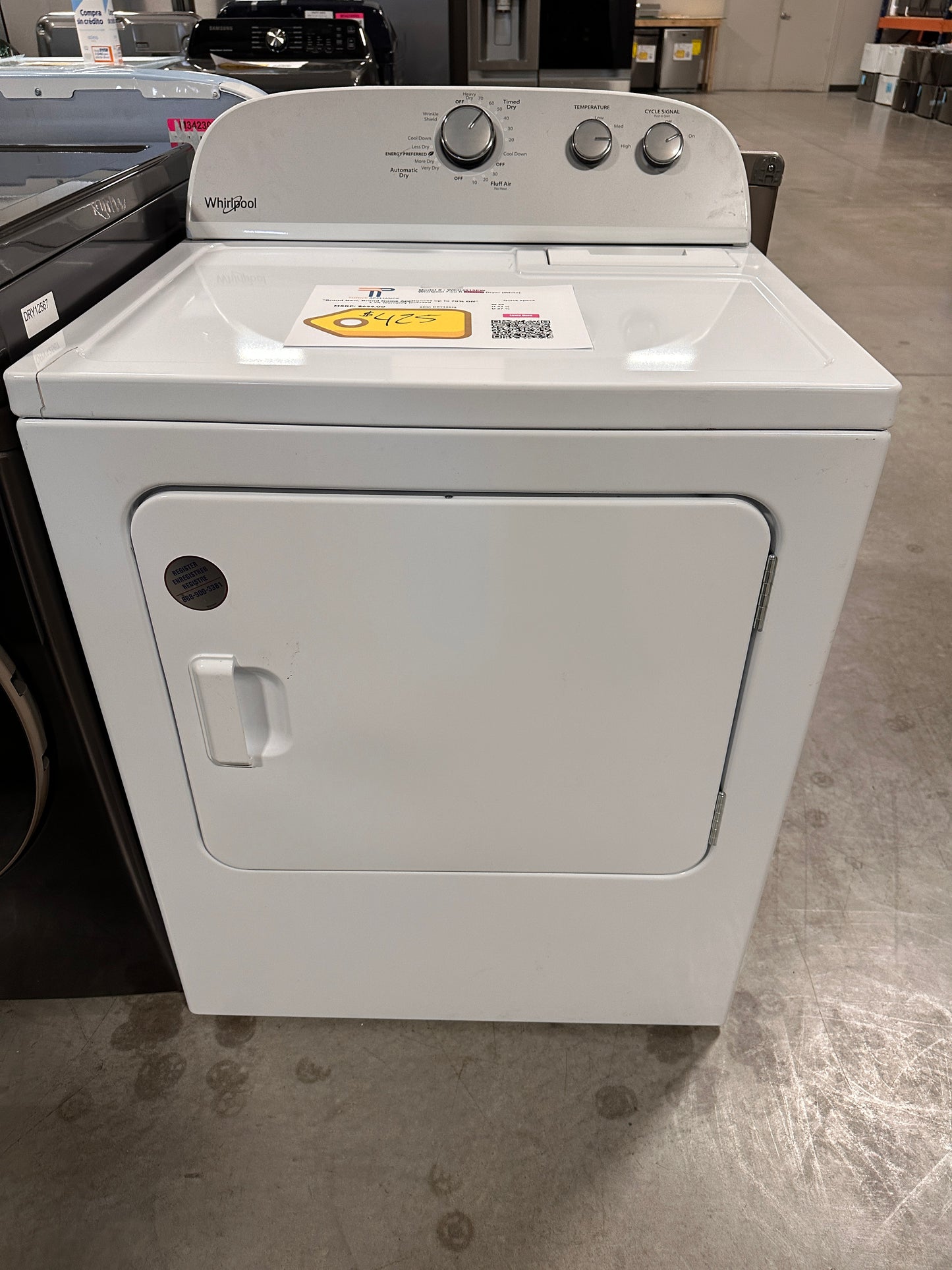 NEW WHIRLPOOL 7 CU FT ELECTRIC DRYER MODEL: WED4815EW DRY12572