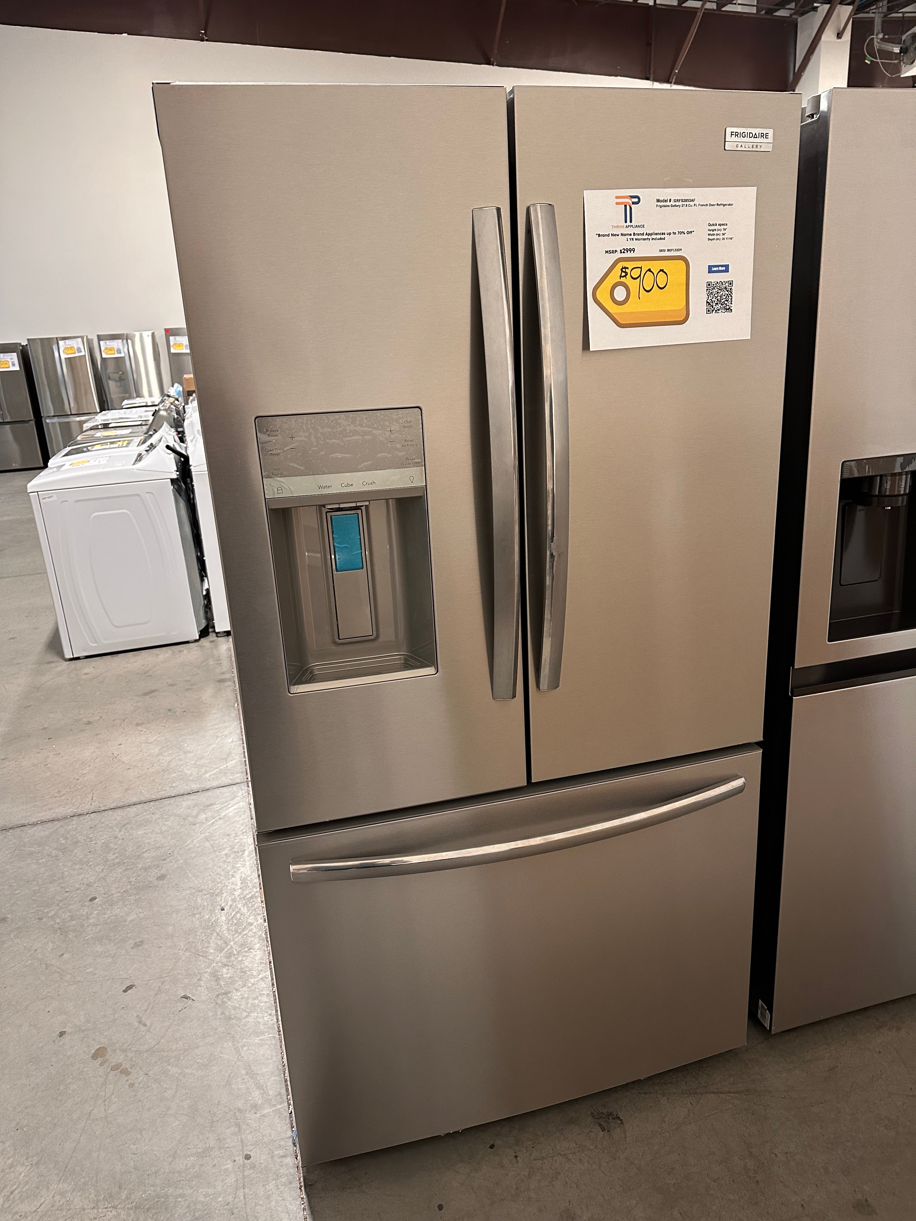 NEW FRIGIDAIRE FRENCH DOOR REFRIGERATOR MODEL: GRFS2853AF REF13209 ...