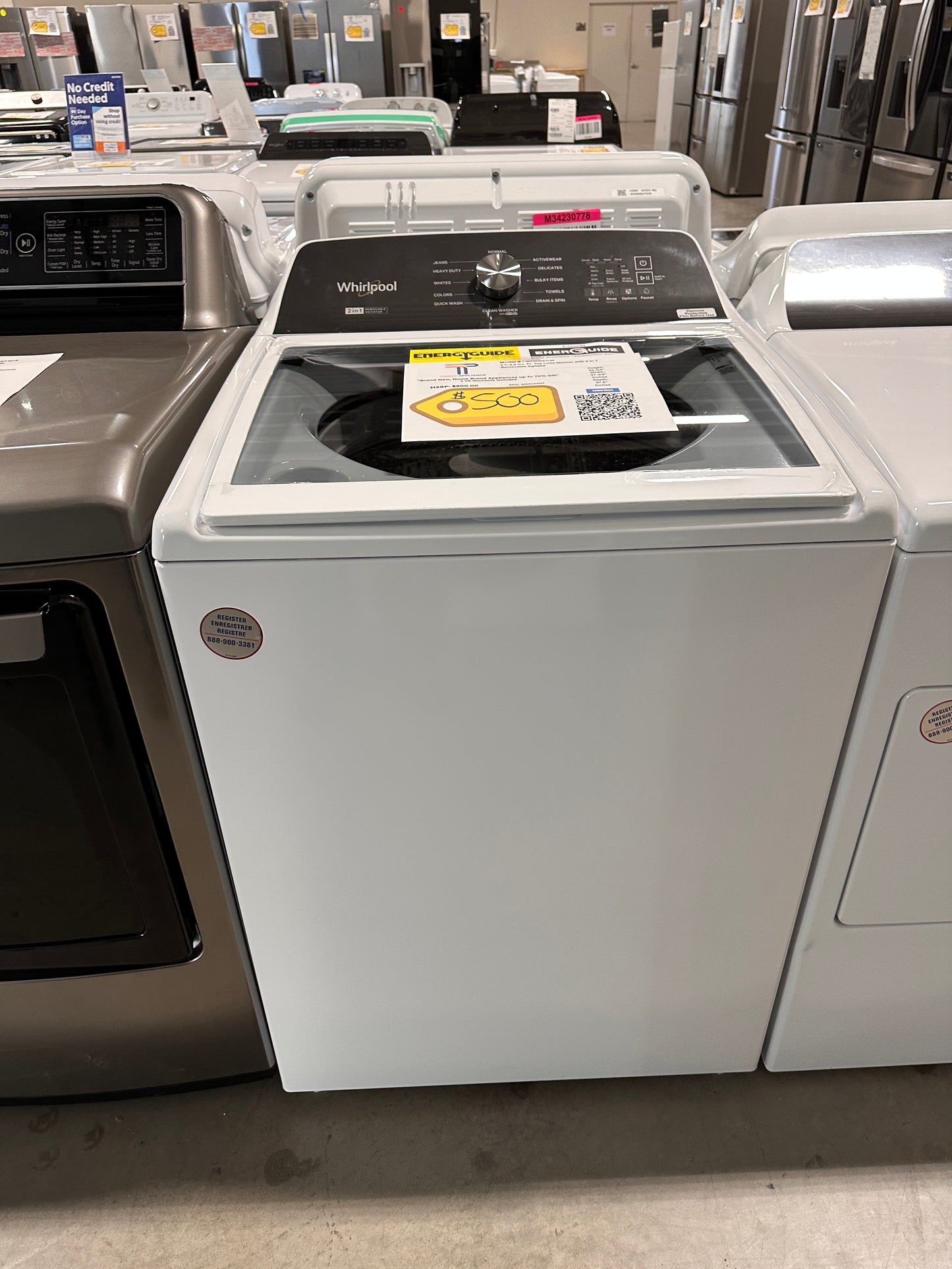 NEW WHIRLPOOL WASHER with 2 in 1 REMOVABLE AGITATOR MODEL: WTW5057LW WAS13300