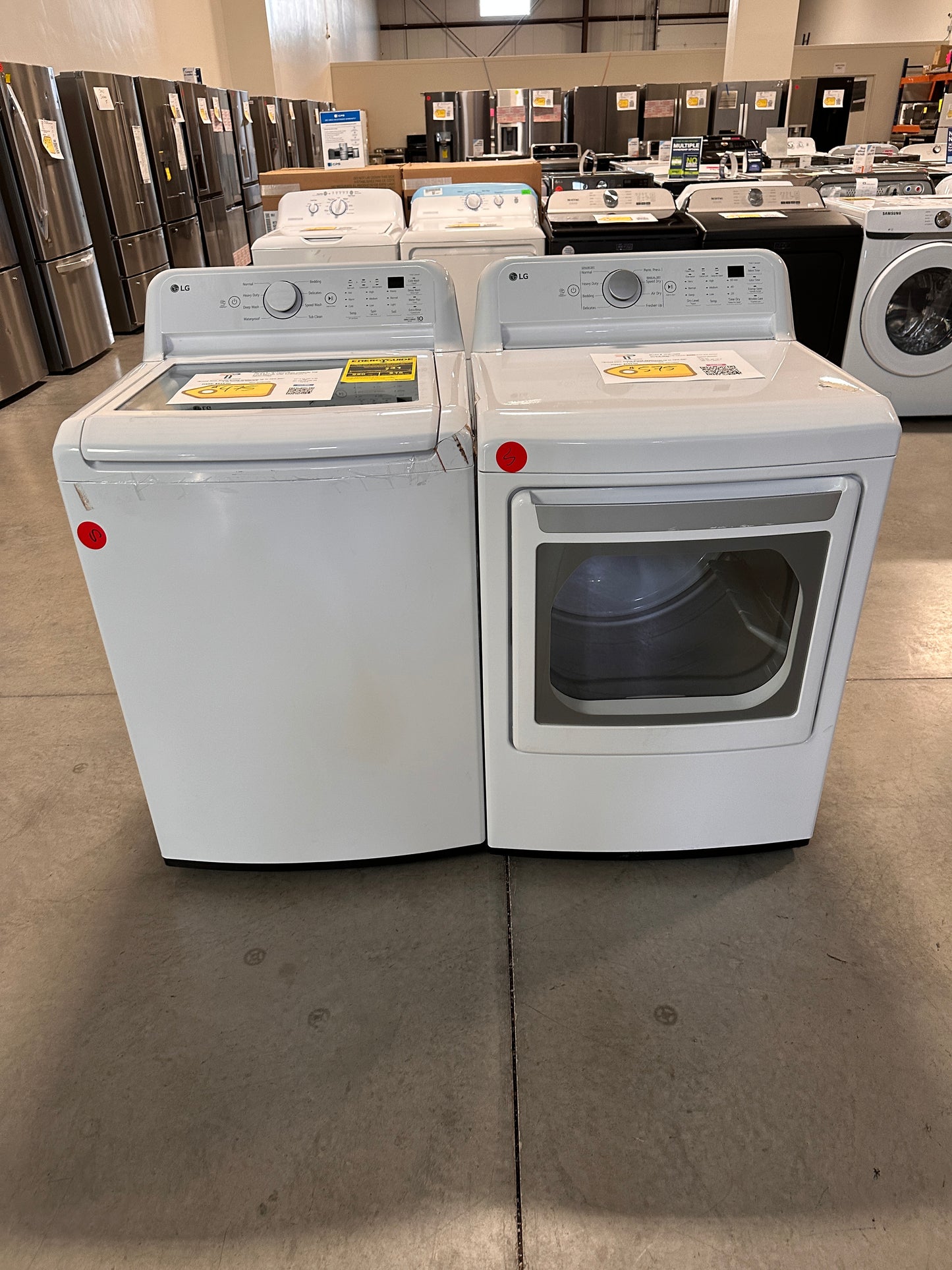 GREAT NEW TOP LOAD WASHER ELECTRIC DRYER LG LAUNDRY SET - WAS13289 DRY12596