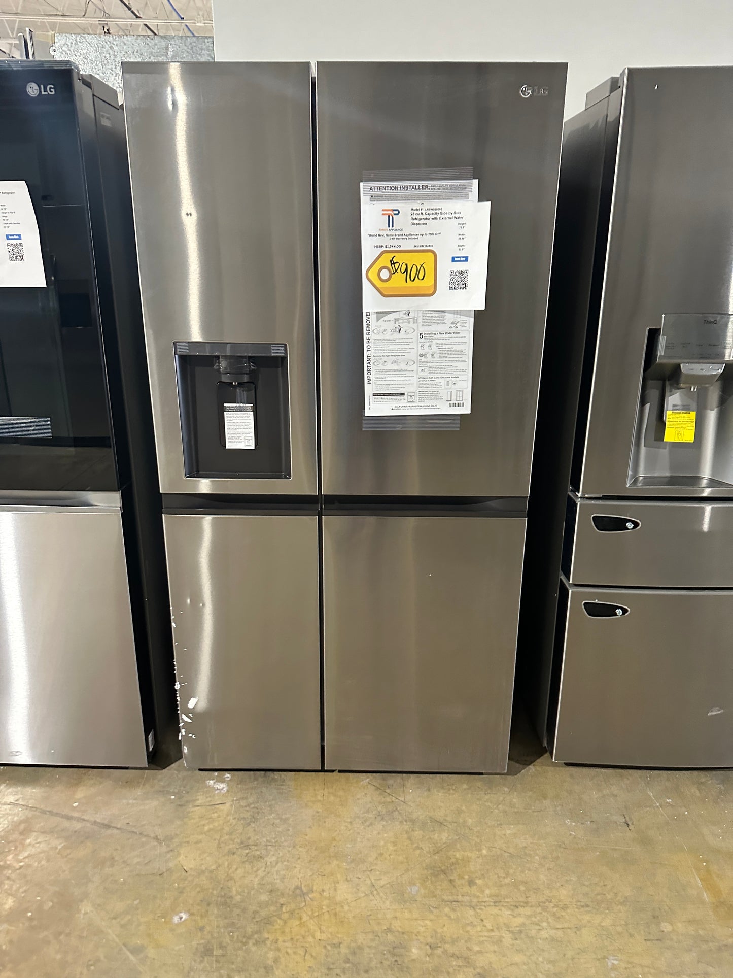 GREAT NEW LG SIDE-BY-SIDE SMART REFRIGERATOR MODEL: LRSWS2806S REF13443S