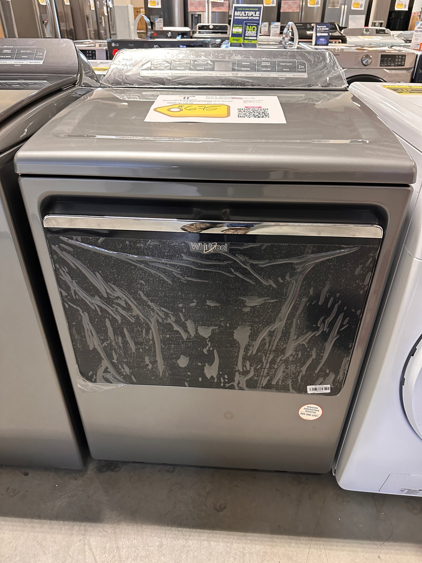 CHROME SHADOW WHIRLPOOL ELECTRIC DRYER MODEL: WED8127LC DRY12570