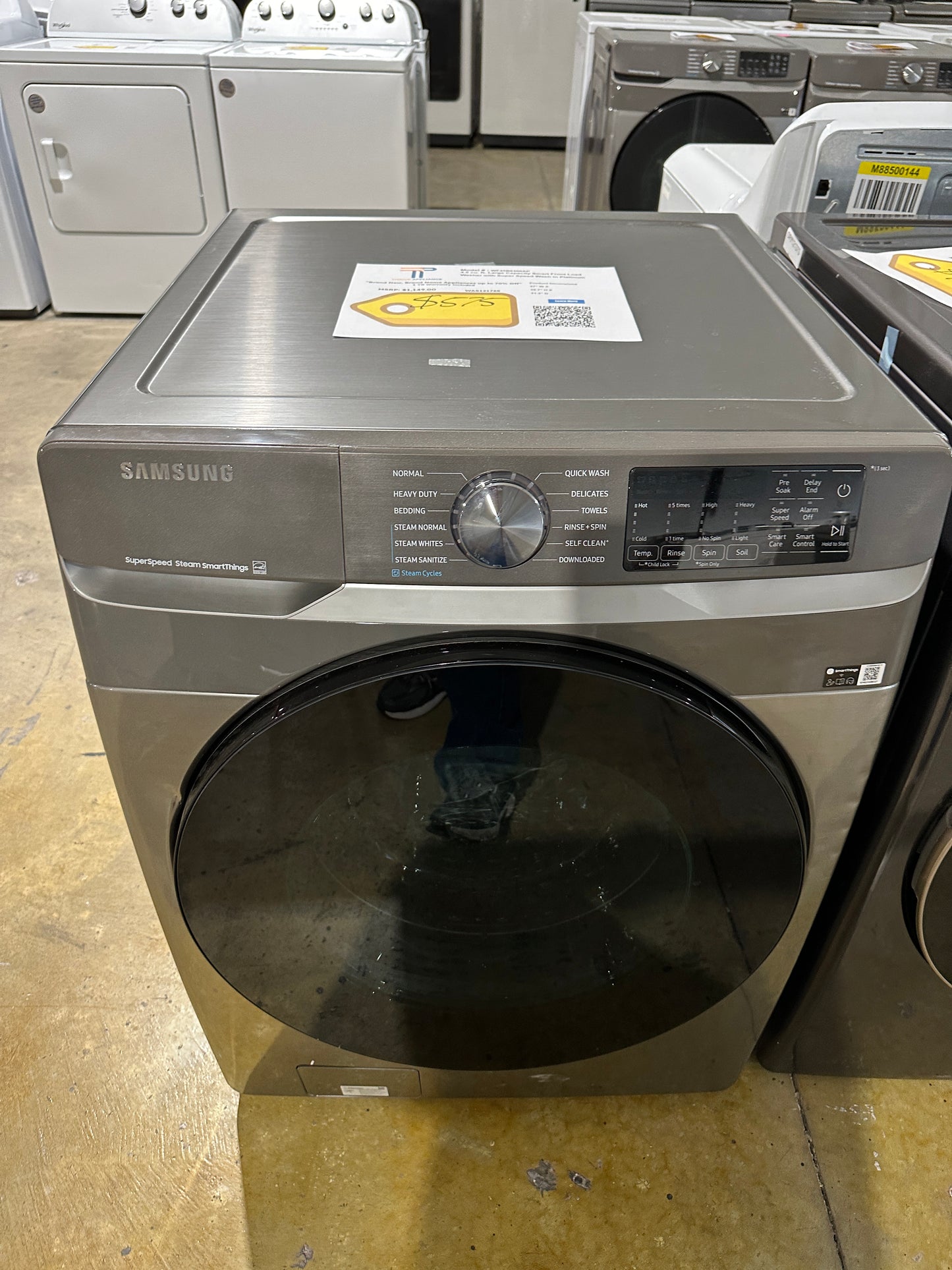 BEAUTIFUL BRAND NEW SAMSUNG STACKABLE SMART FRONT LOAD WASHER MODEL: WF45B6300AP WAS12172S