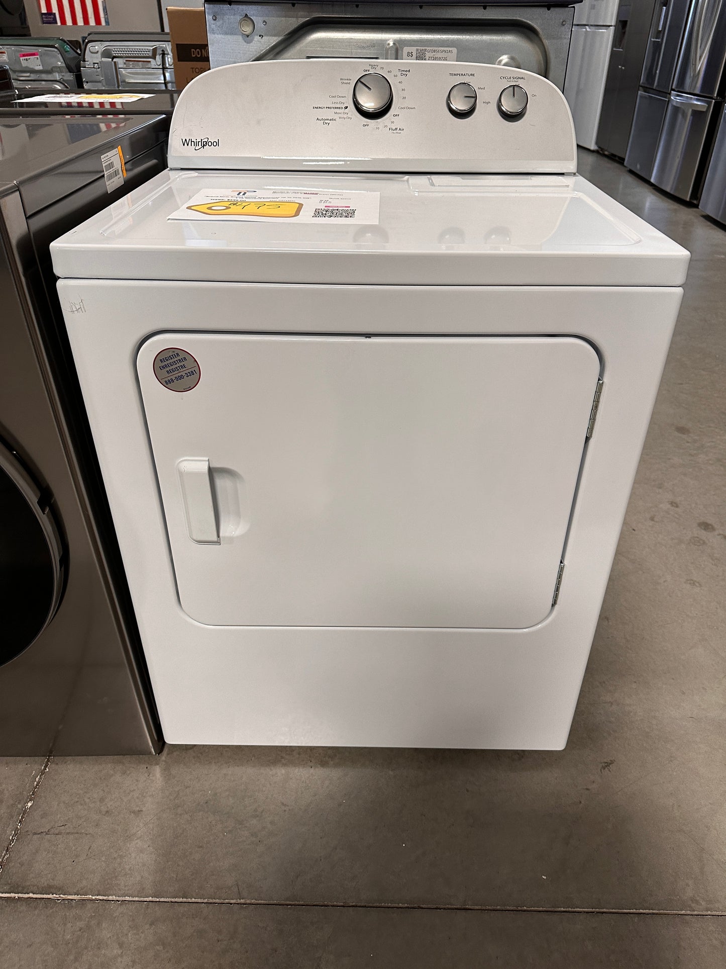 GREAT NEW WHIRLPOOL 14-CYCLE ELECTRIC DRYER MODEL: WED4815EW DRY12590