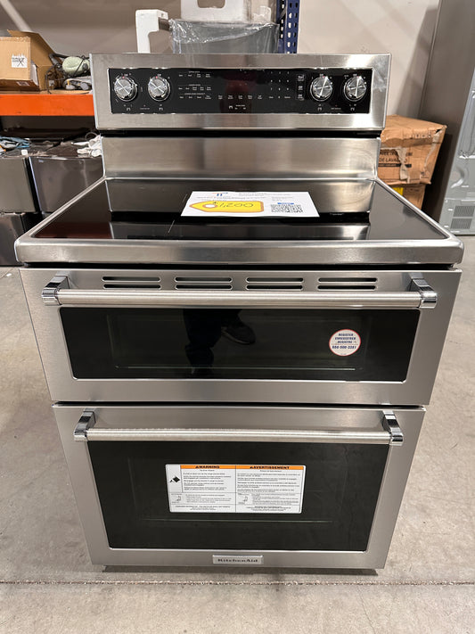 NEW SELF CLEANING DOUBLE OVEN ELECTRIC KITCHENAID RANGE MODEL: KFED500ESS RAG11891