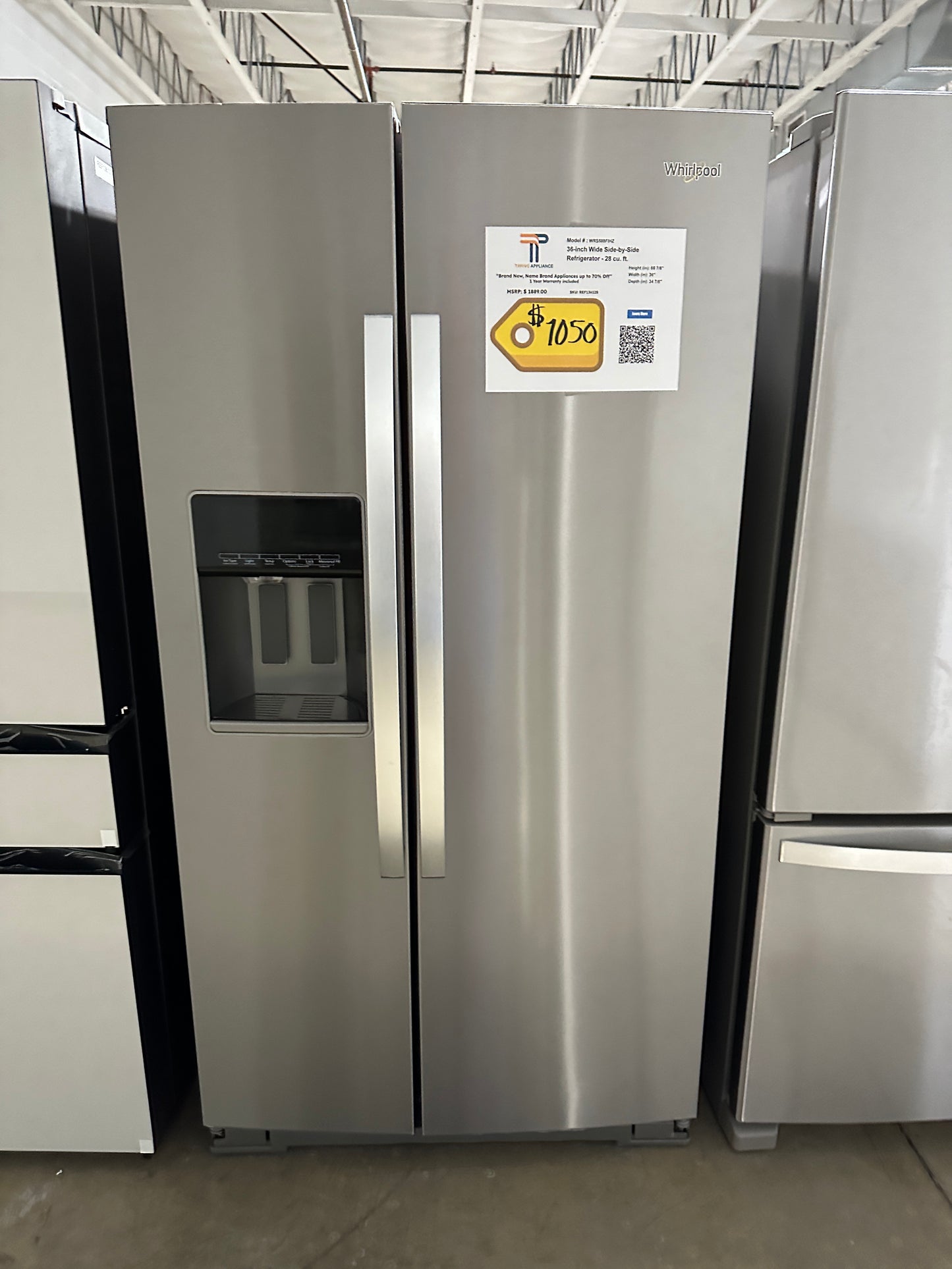 Side-by-Side Refrigerator with In-Door-Ice Storage  MODEL: WRS588FIHW  REF13612S