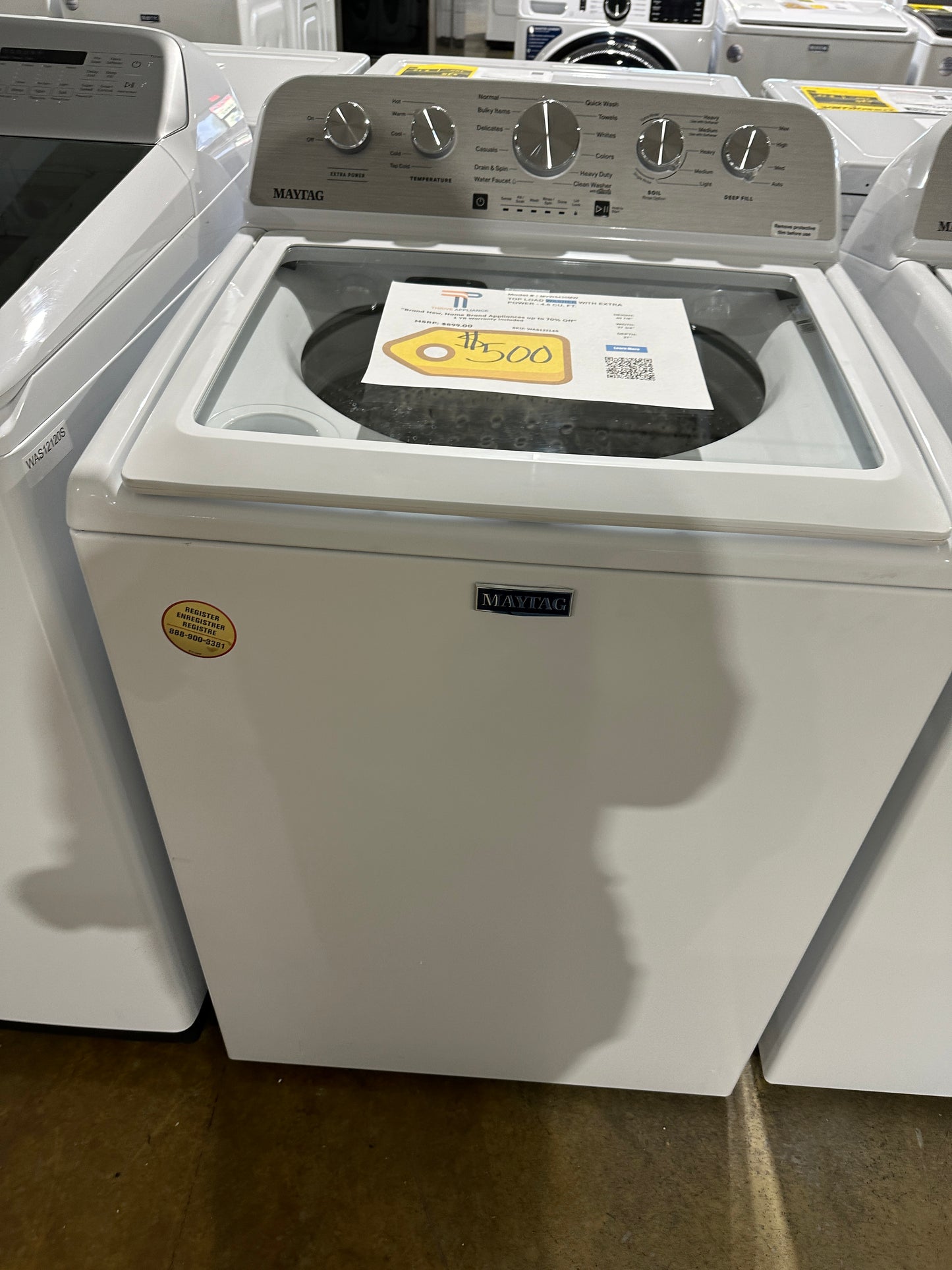 GREAT NEW MAYTAG HIGH EFFICIENCY TOP LOAD WASHER MODEL: MVW5430MW WAS12214S