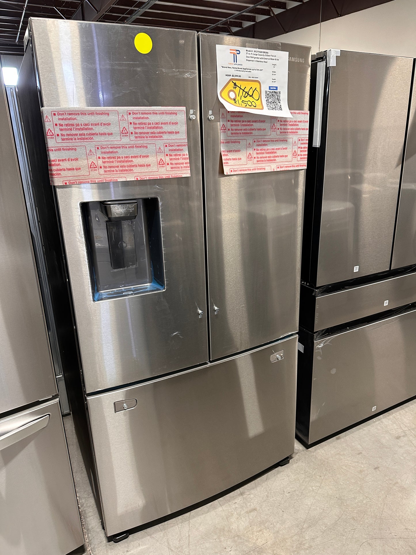 GREAT NEW SAMSUNG FRENCH DOOR REFRIGERATOR MODEL: RF27T5201SR/AA  REF13049