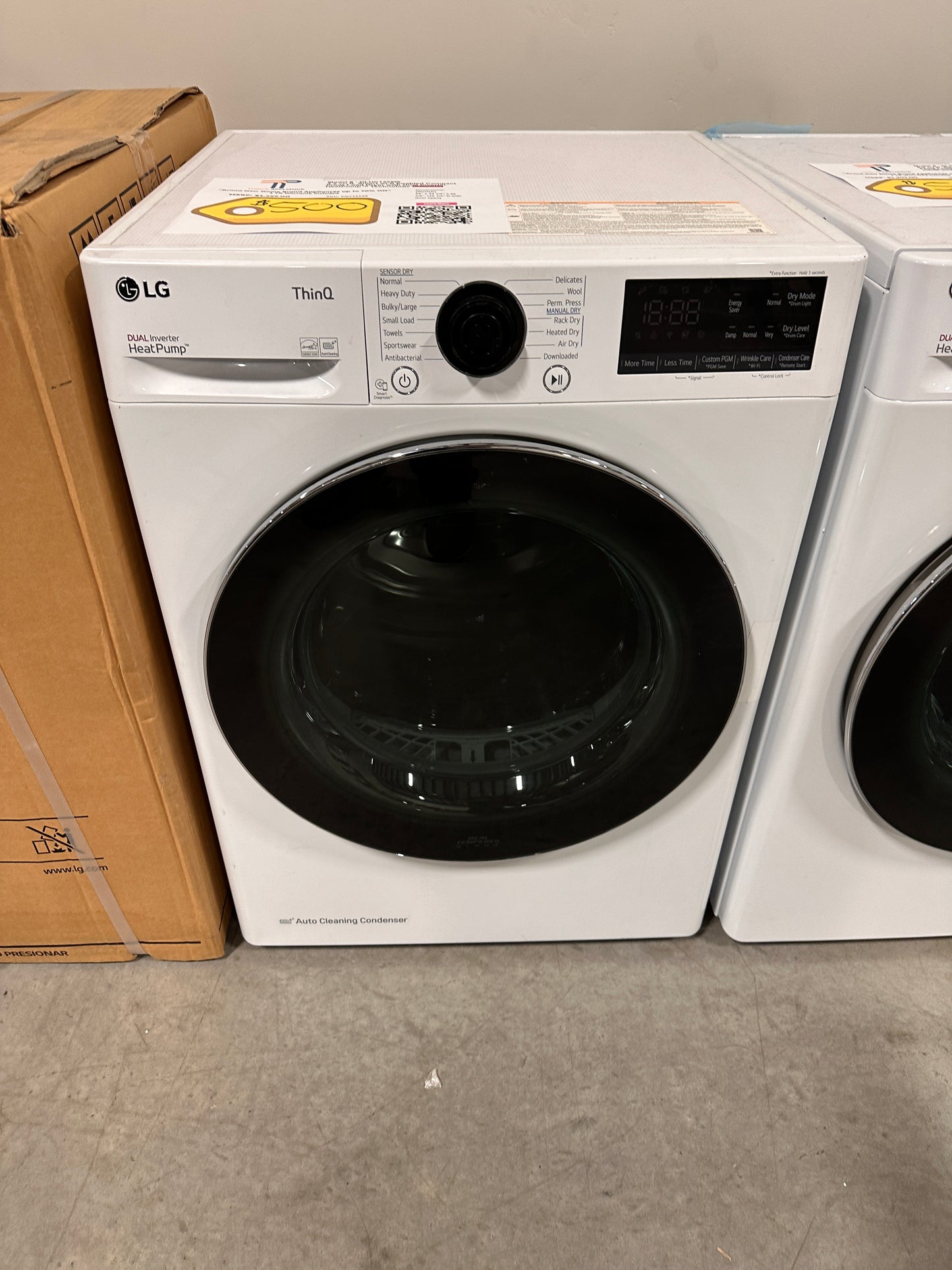 NEW LG 4.2-cu ft Stackable Electric Dryer (White) ENERGY STAR Model #DLHC1455W DRY11658