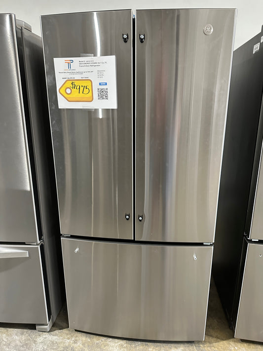 New GE - 24.7 Cu. Ft. French Door Refrigerator - Stainless Steel MODEL: GNE25JYKFS REF13699S