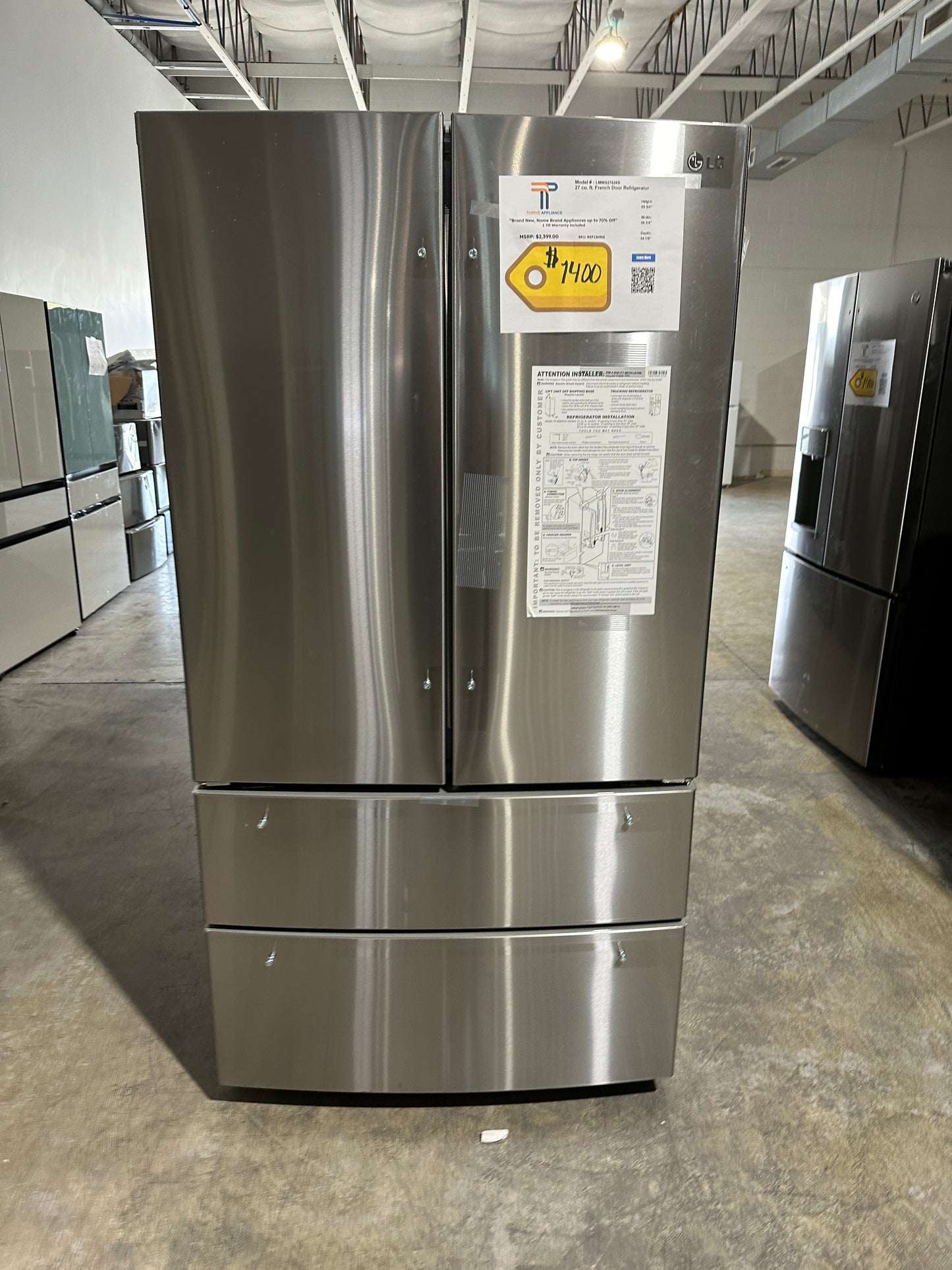 GREAT NEW LG FRENCH DOOR REFRIGERATOR MODEL: