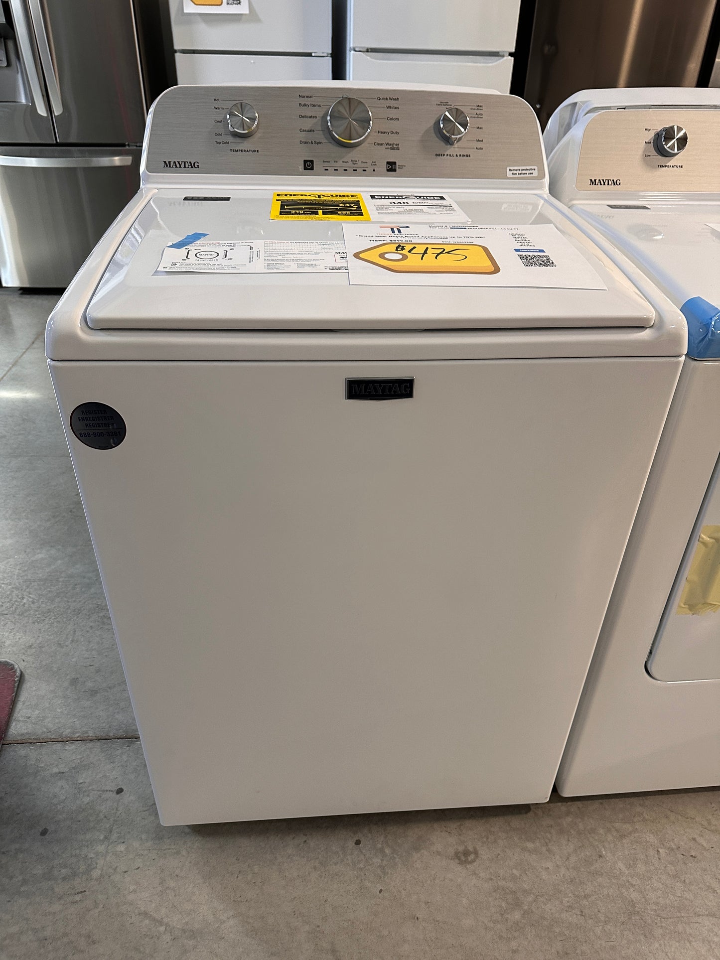 BRAND NEW DEEP FILL TOP LOAD WASHER MODEL: MVW4505MW WAS13338