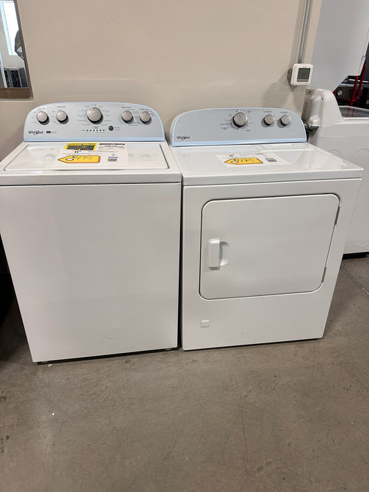 NEW WHIRLPOOL LAUNDRY SET - TOP LOAD WASHER GAS DRYER - WAS13343 DRY12630