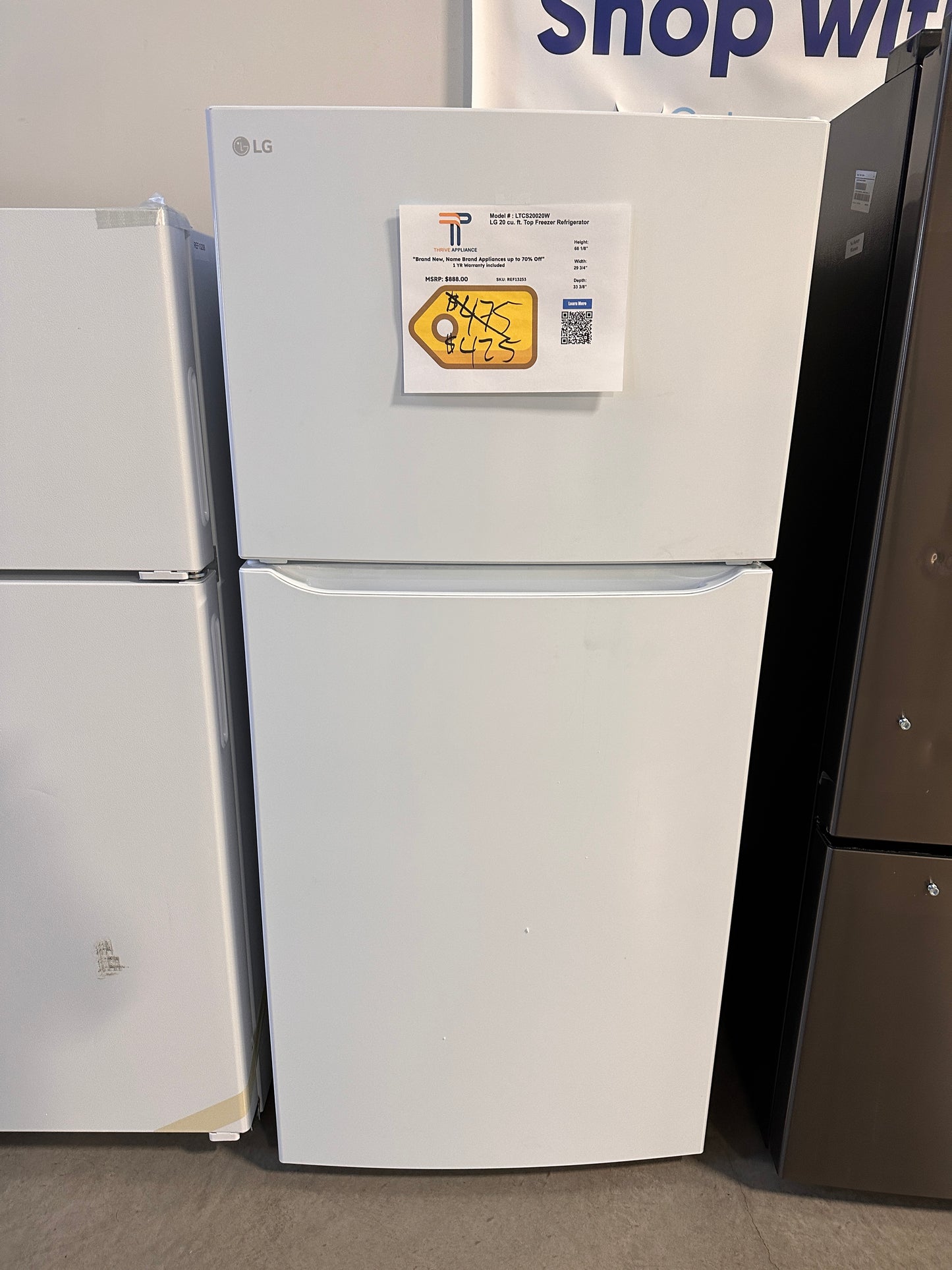 GREAT NEW TOP FREEZER REFRIGERATOR MODEL: LTCS20020W REF13253