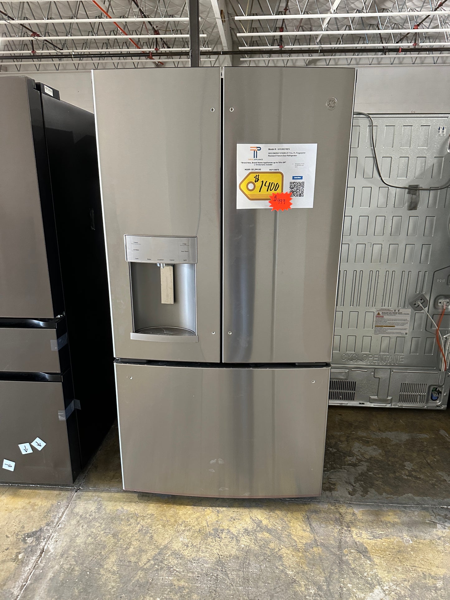 GE - 27.7 Cu. Ft. French Door Refrigerator - Stainless Steel MODEL: GFE28GYNFS REF13687S