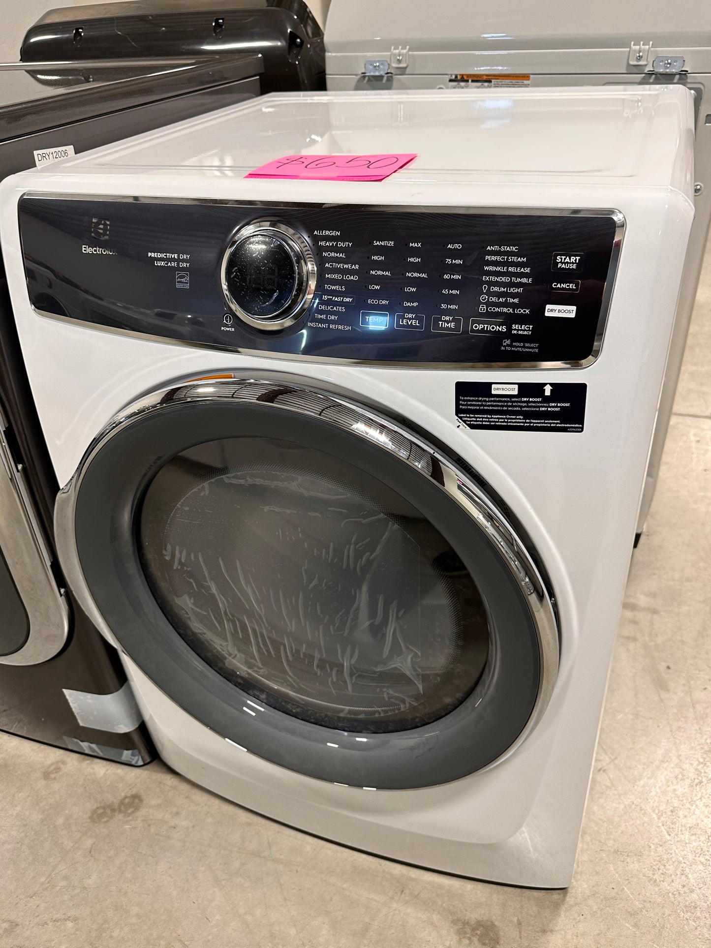 NEW 8 CU FT ELECTROLUX ELECTRIC DRYER WITH STEAM - DRY12016