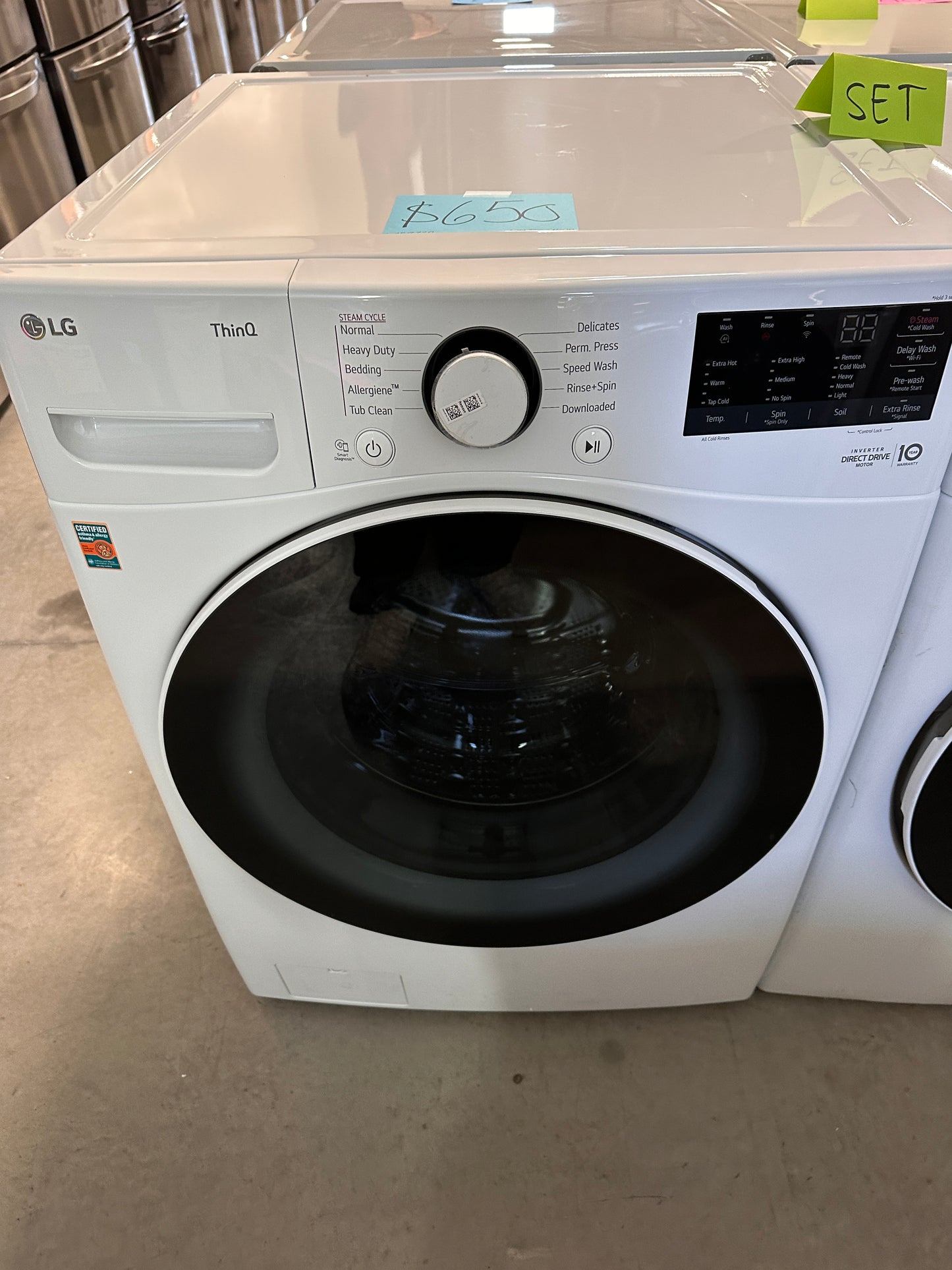 SMART STACKABLE LG HIGH-EFFICIENCY FRONT LOAD WASHER - WAS12720