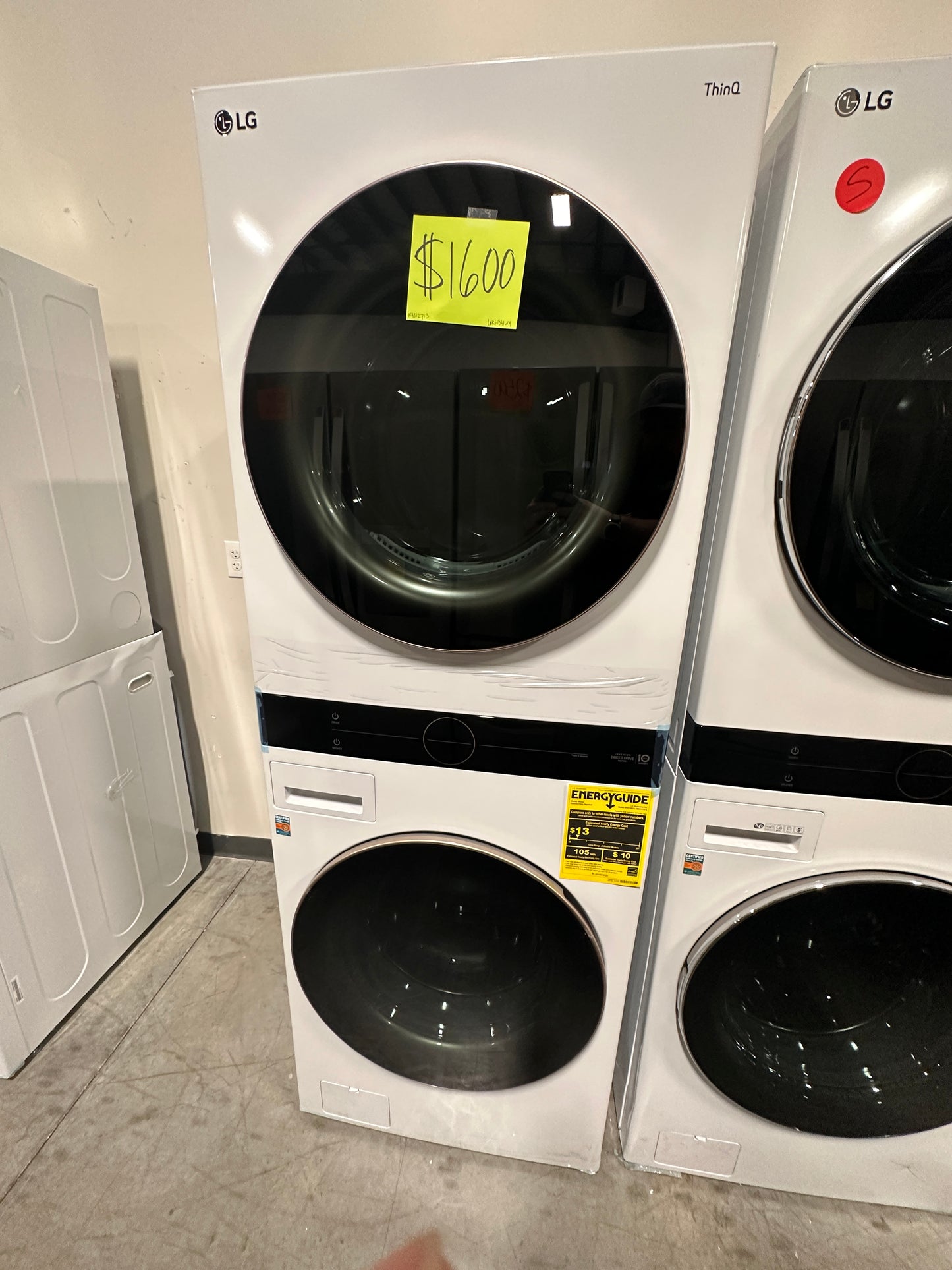NEW LG GAS DRYER WASHTOWER with BUILT IN INTELLIGENCE - WAS12713 WKG101HWA
