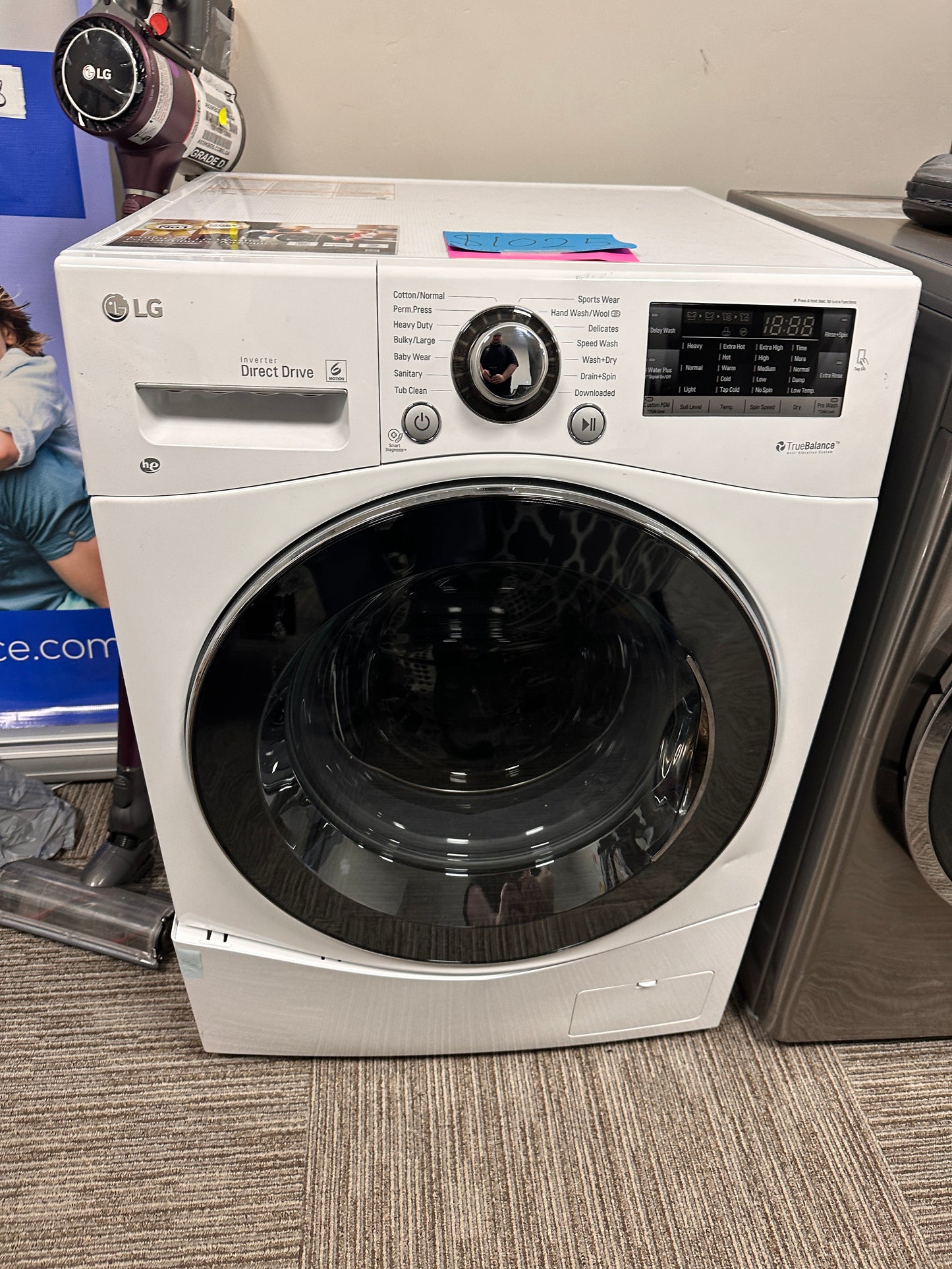 NEW LG FRONT-LOAD WASHER ELECTRIC DRYER COMBO - WAS12197 WM3488HW