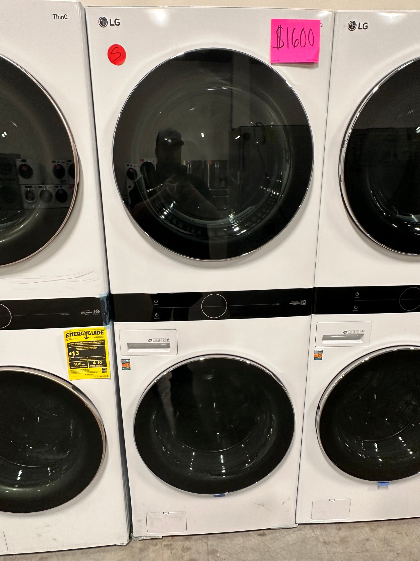 NEW ELECTRIC DRYER STACKED LAUNDRY CENTER - WAS12531 WKEX200HWA