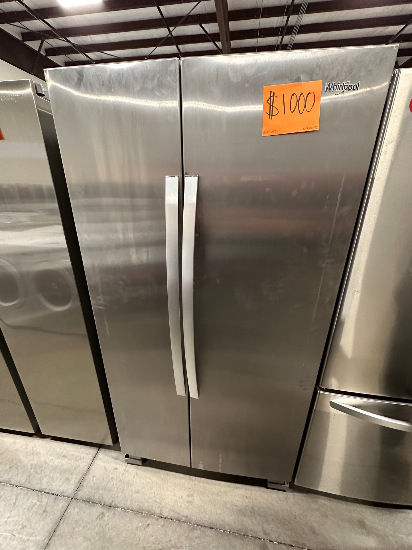 GORGEOUS NEW WHIRLPOOL SIDE BY SIDE REFRIGERATOR - REF12653
