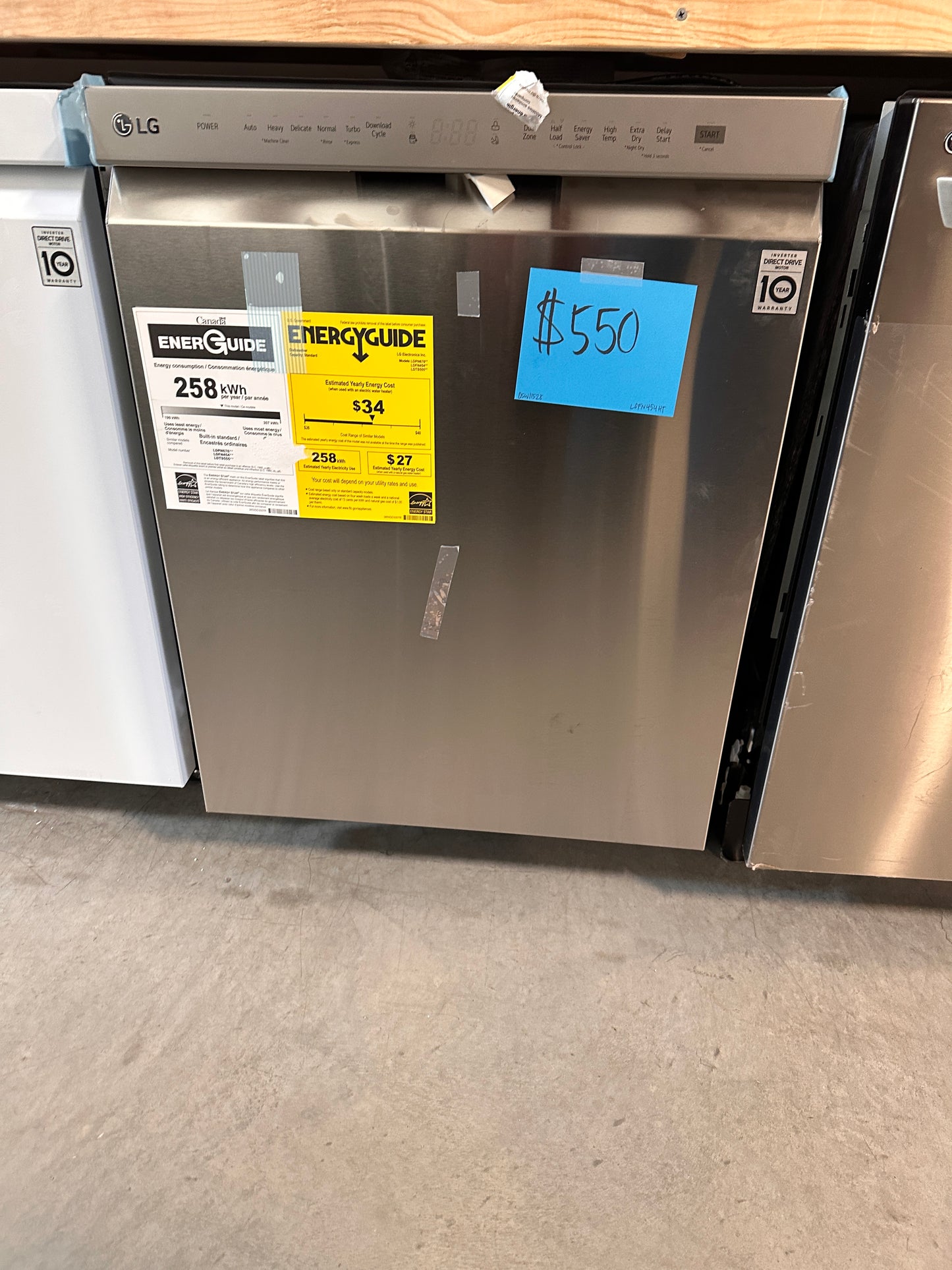 NEW LG DISHWASHER with 3RD RACK and STAINLESS STEEL TUB - DSW11528