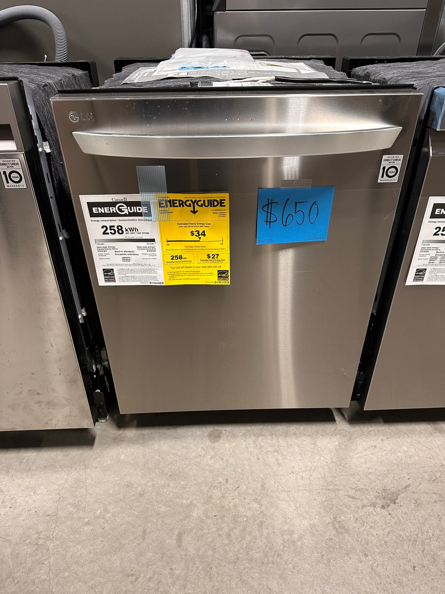 NEW TOP CONTROL LG DISHWASHER with 3RD RACK - DSW11530