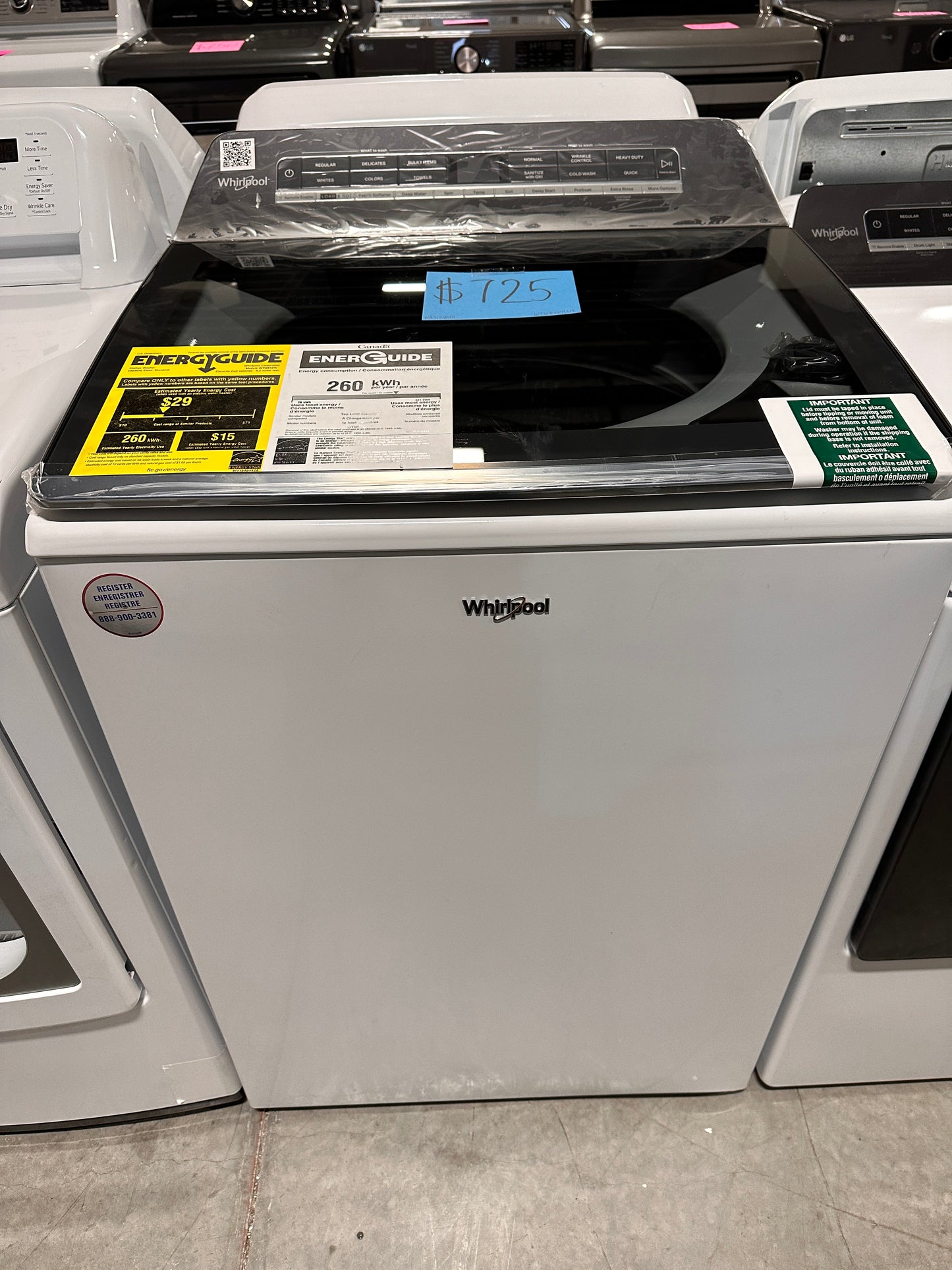 WHIRLPOOL SMART TOP LOAD WASHER - WAS12840