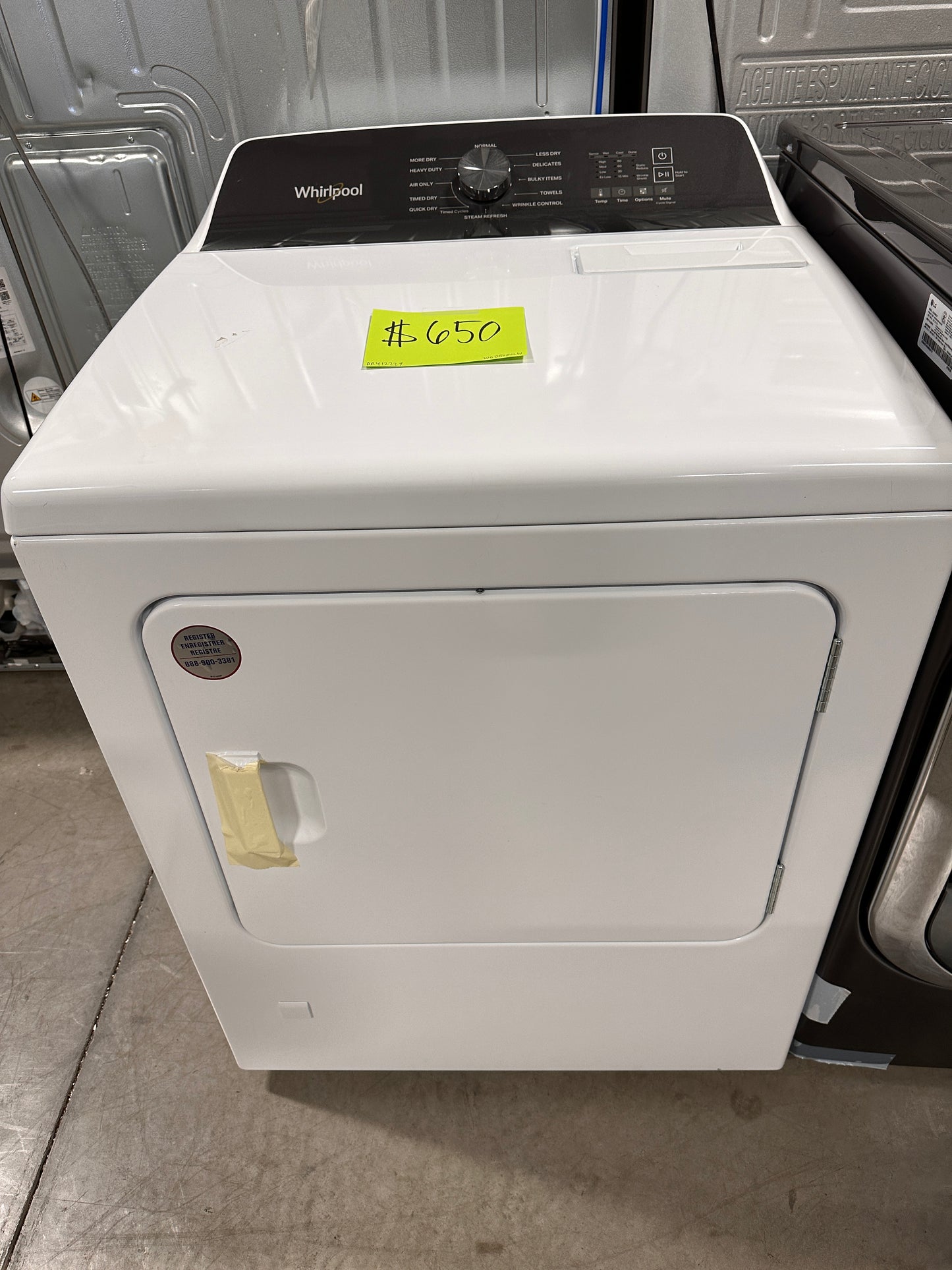 7 CU FT GAS DRYER WITH STEAM AND MOISTURE SENSING - DRY12229 WGD5050LW