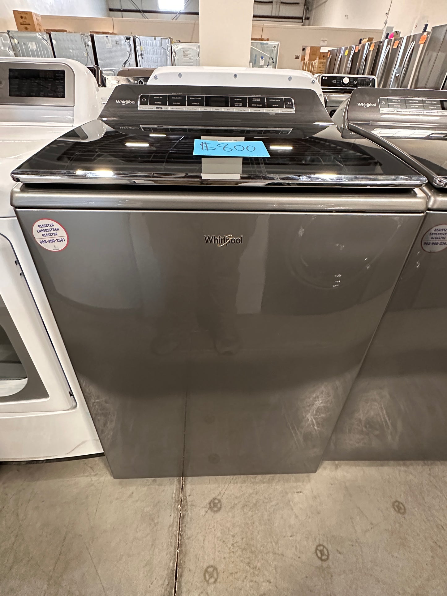 CHROME SHADOW TOP LOAD WHIRLPOOL WASHER - WAS12835