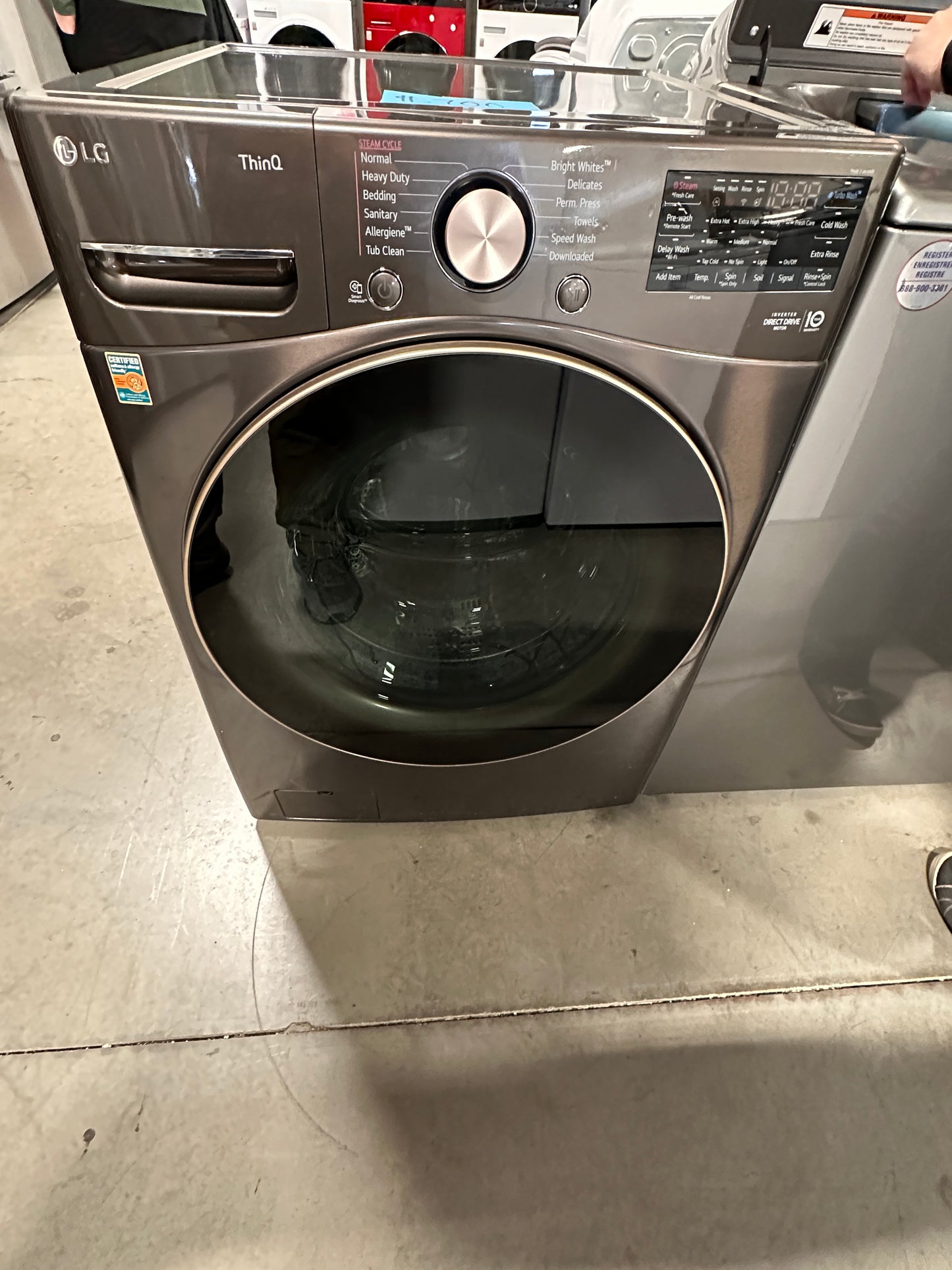 NEW BLACK STEEL LG FRONT LOAD WASHER - WAS12828