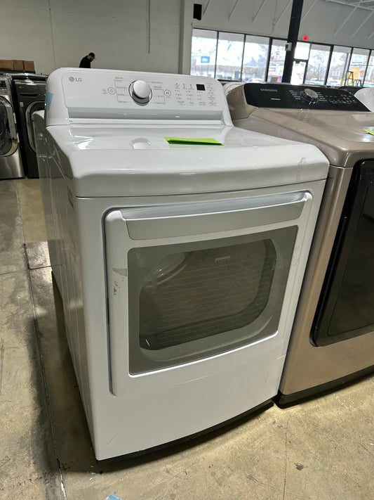 LG - 7.3 Cu Ft Gas Dryer with Sensor Dry - White  Model:DLG7151W  DRY11594S