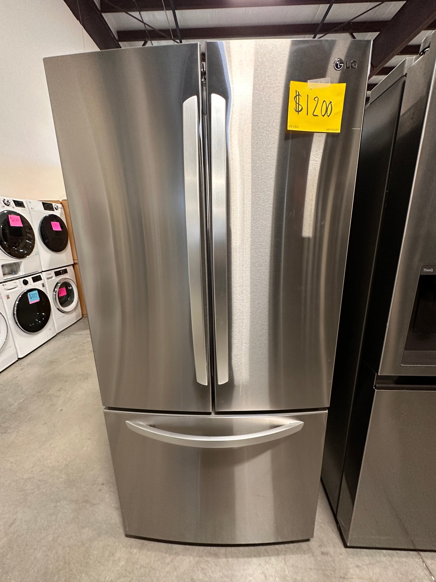 LG - 25.1 Cu. Ft. French Door Refrigerator with Ice Maker - Stainless steel  Model:LRFCS25D3S  REF12703