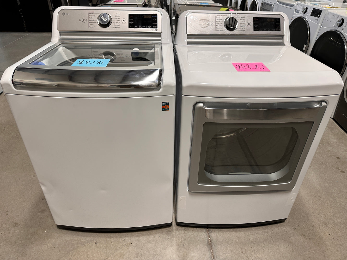 GREAT NEW LG TOP LOAD WASHER ELECTRIC DRYER LAUNDRY SET - WAS12888 DRY12250