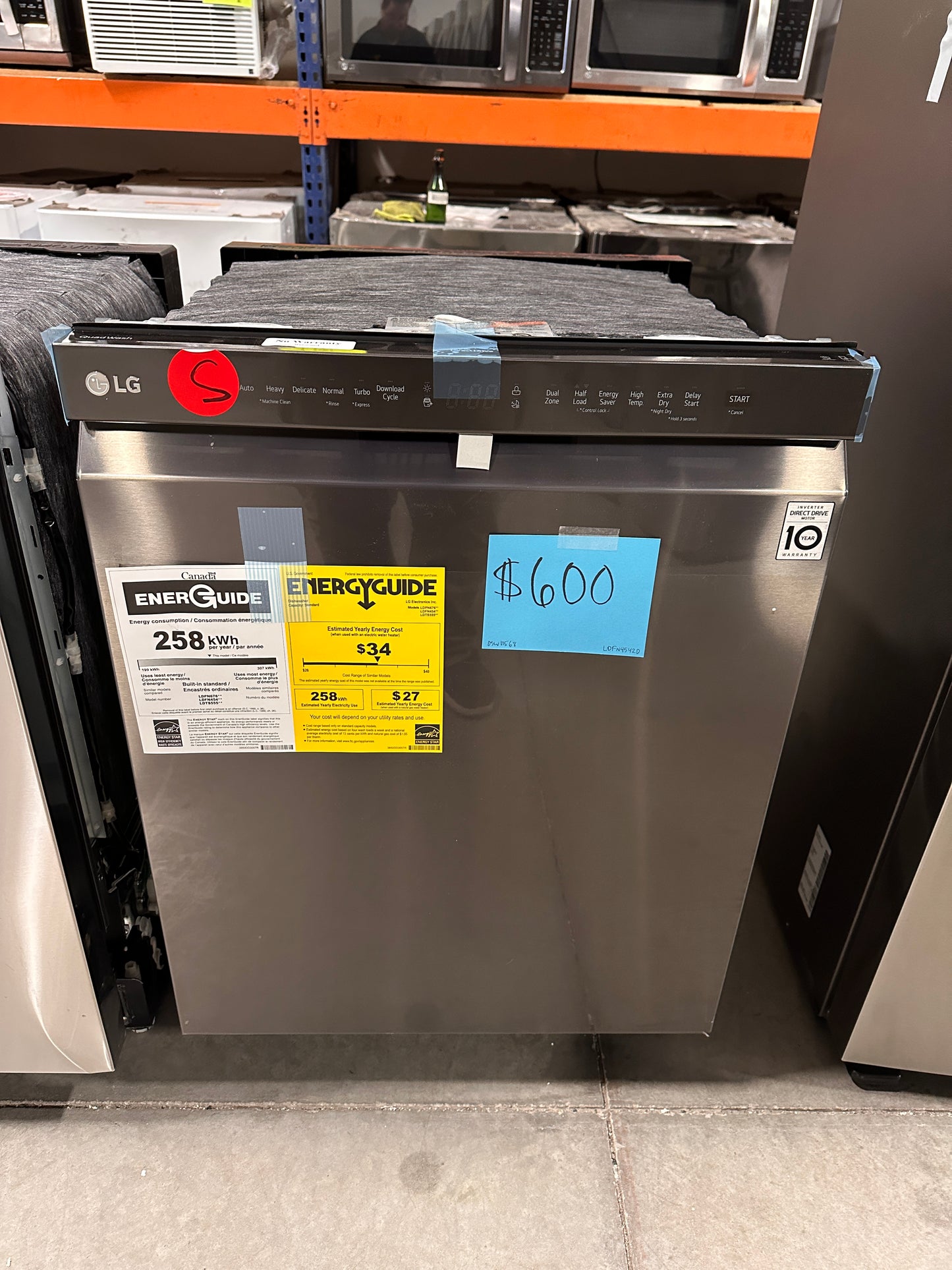 NEW SMART LG DISHWASHER with 3RD RACK - DSW11568