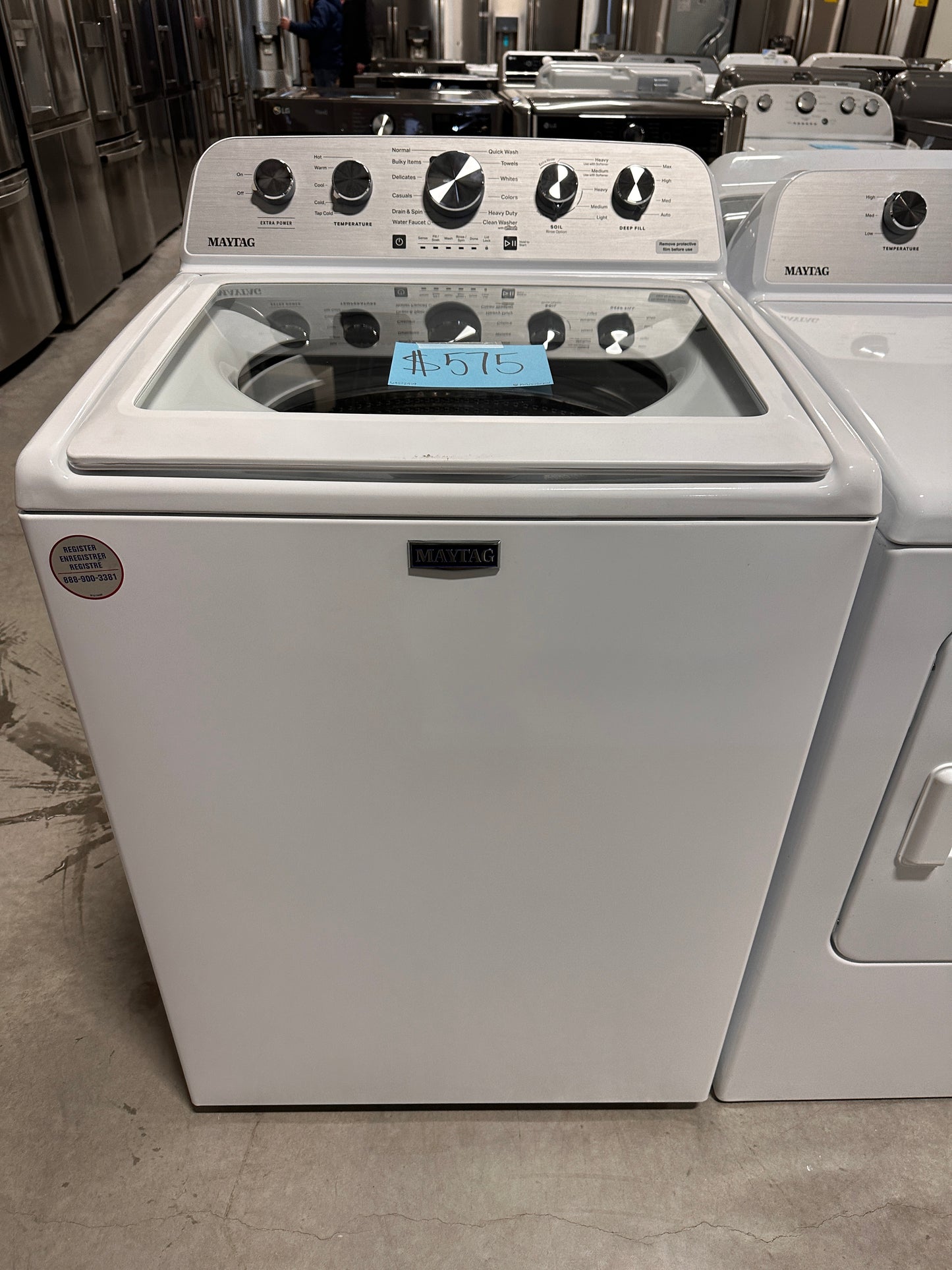 TOP LOAD MAYTAG WASHER with EXTRA POWER BUTTON - WAS12919 MVW5430MW