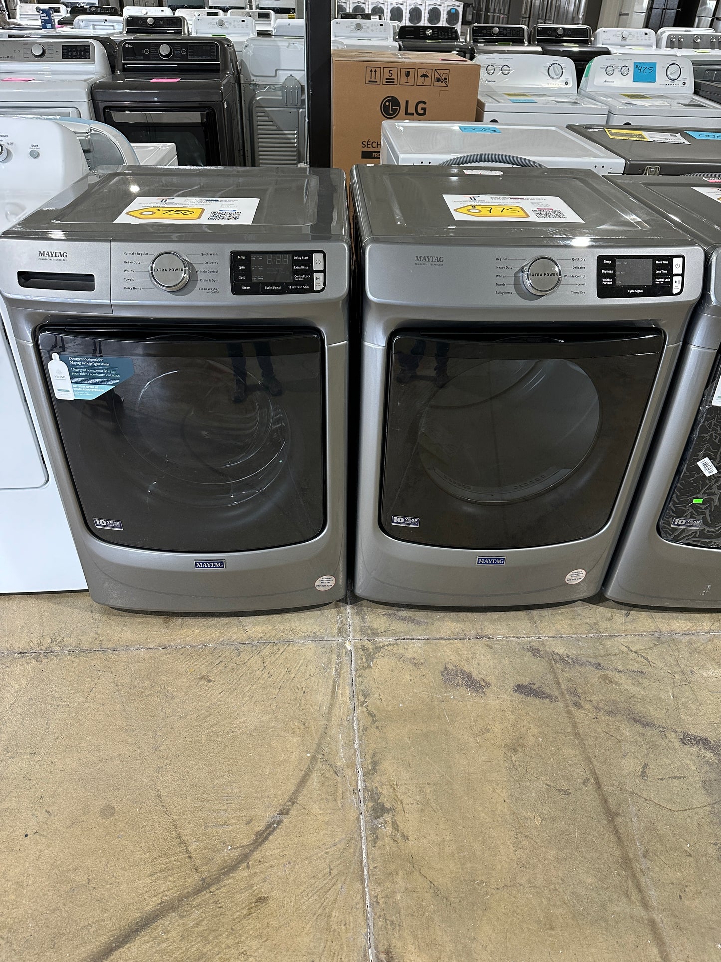 GREAT NEW MAYTAG FRONT LOAD WASHER DRYER SET - DRY11718S