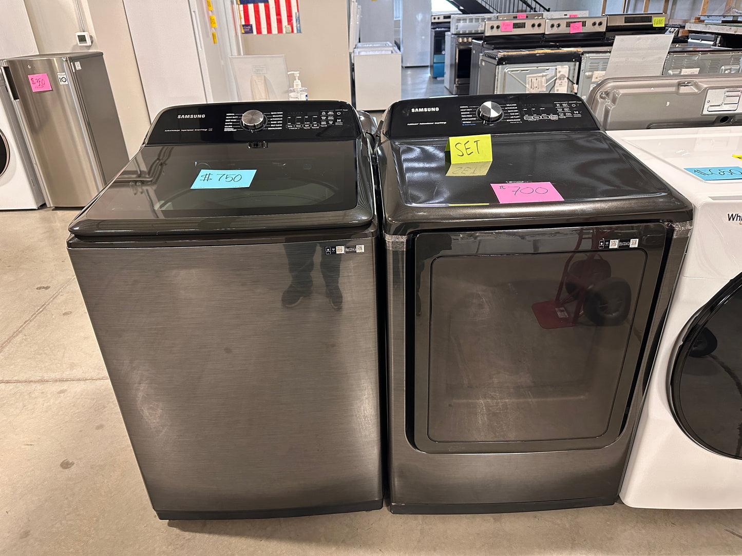 GREAT NEW TOP LOAD SAMSUNG LAUNDRY SET - WAS12952 DRY12295