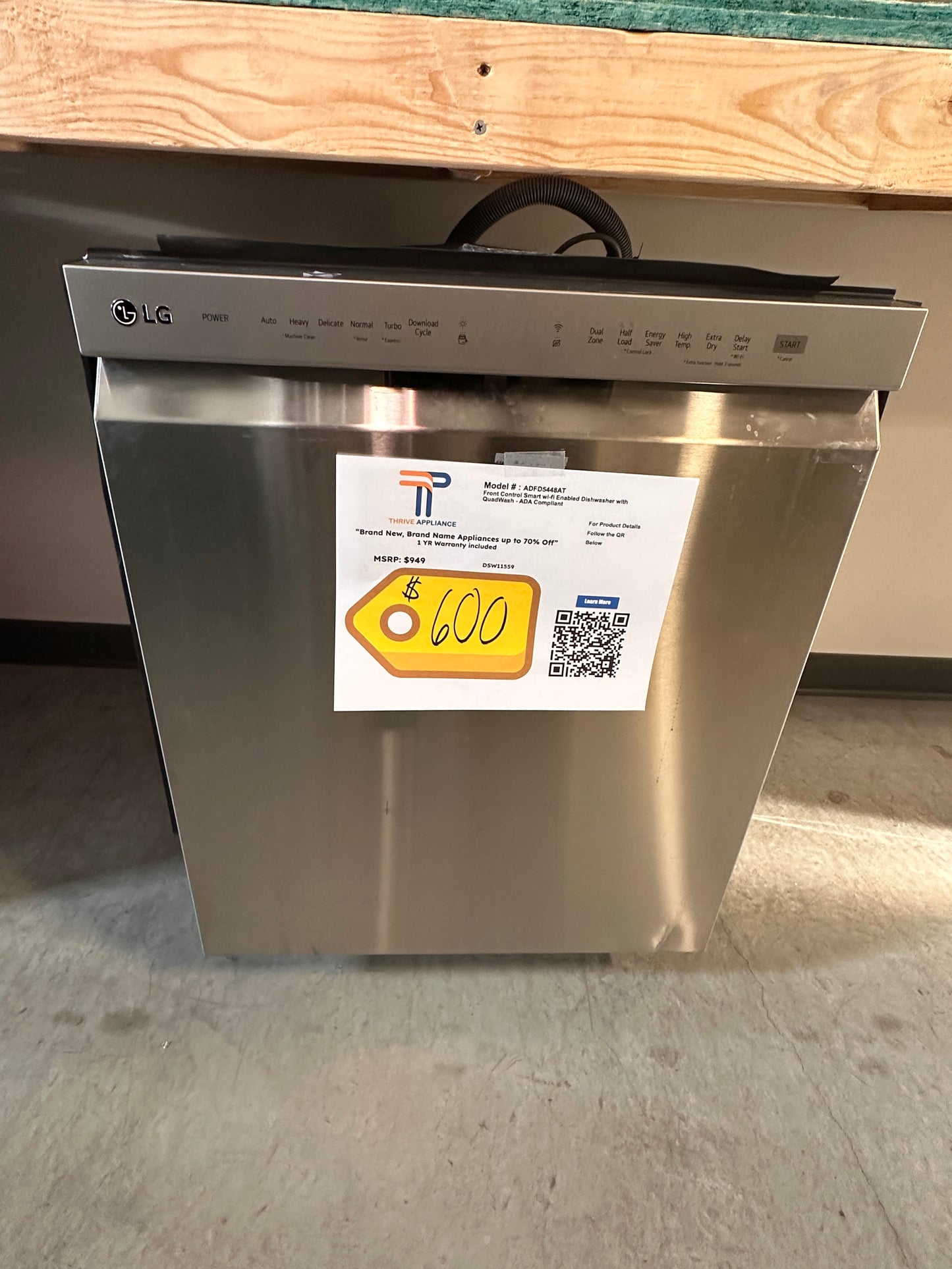 LG DISHWASHER with STAINLESS STEEL TUB and QUADWASH - DSW11559 - ADFD5448AT