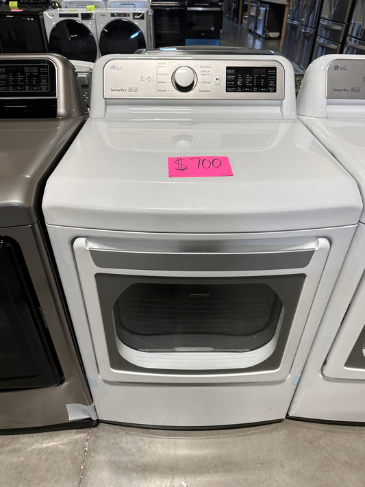 LG - 7.3 Cu. Ft. Smart Electric Dryer with Sensor Dry - White DRY11932 DLE7300WE