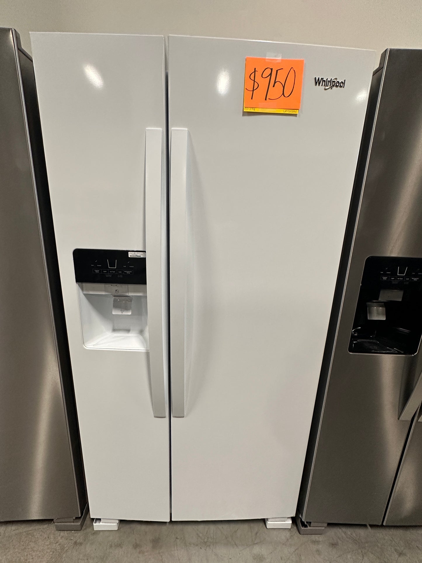 WHITE WHIRLPOOL SIDE-BY-SIDE REFRIGERATOR - REF12778 WRS321SDHW