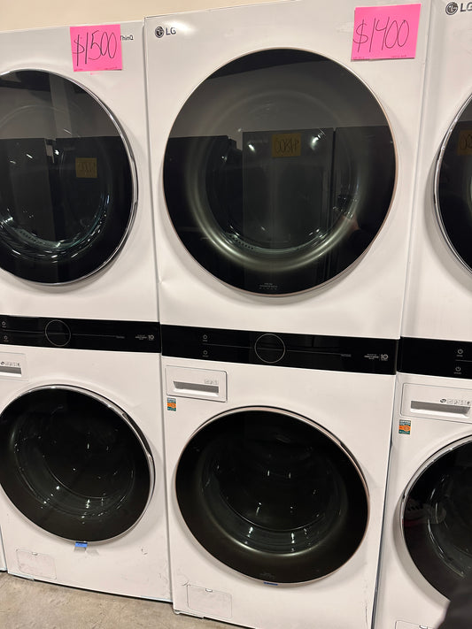 NEW LG FRONT LOAD WASHER ELECTRIC DRYER WASHTOWER - WAS12522 WKE100HWA