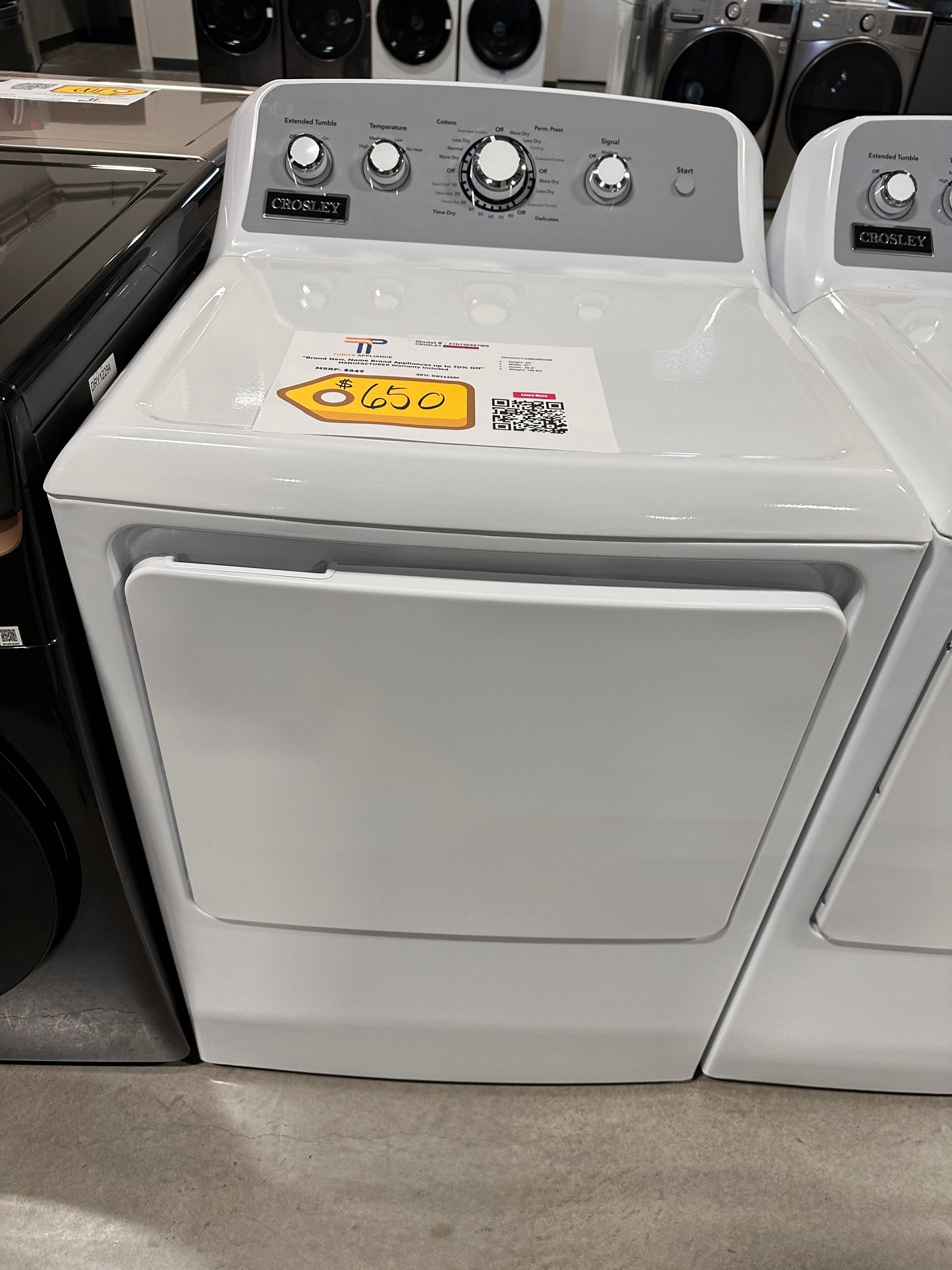 NEW ALUMINUM DRUM ELECTRIC DRYER - DRY12236 XTD72E8STWS