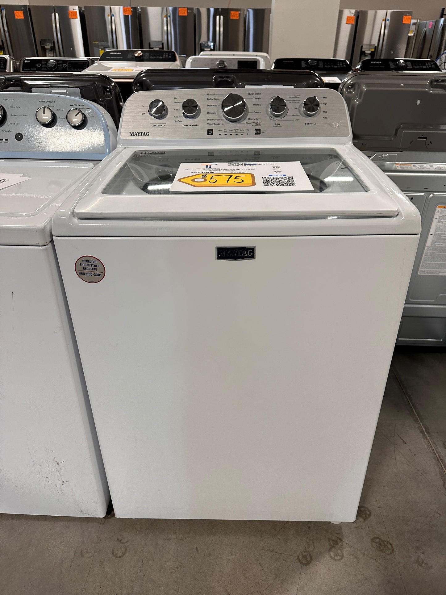 MAYTAG TOP LOAD WASHER with EXTRA POWER BUTTON - WAS12974 MVW5430MW