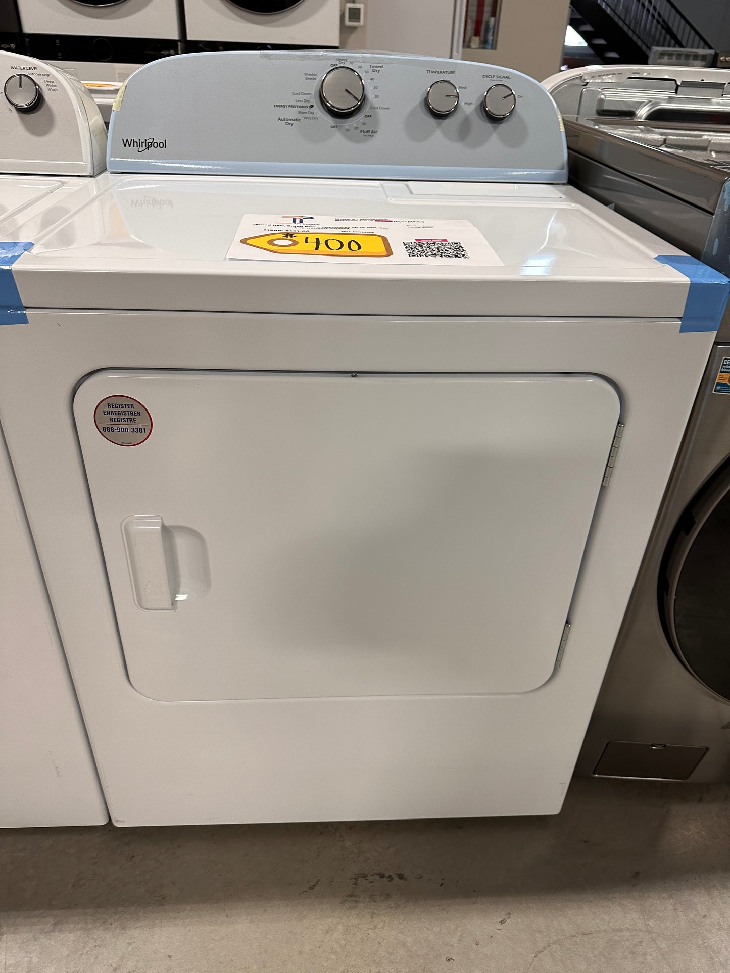 Electric Dryer with AutoDry Drying System - White  Model:WED4985EW  WAS12306